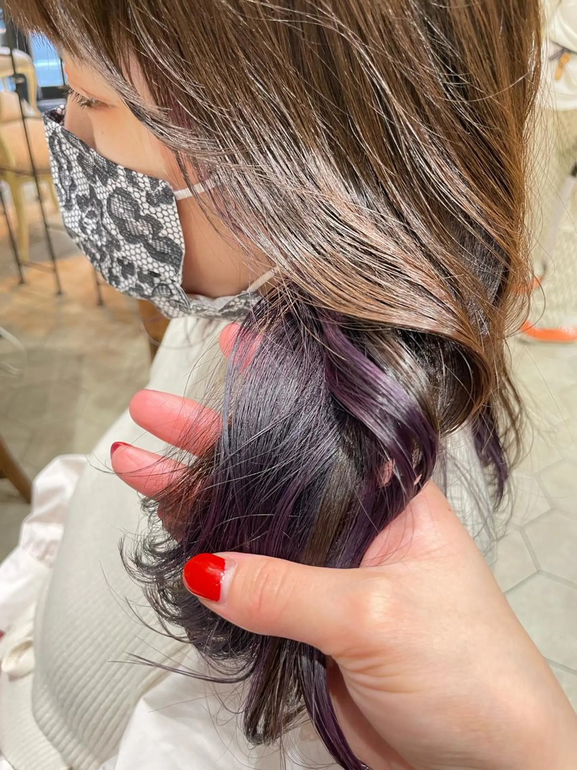 ミディアム ハイライト 髪質改善 トリートメント 酸性ストレート カット ヘアカラー 木村 美穂のヘアスタイル