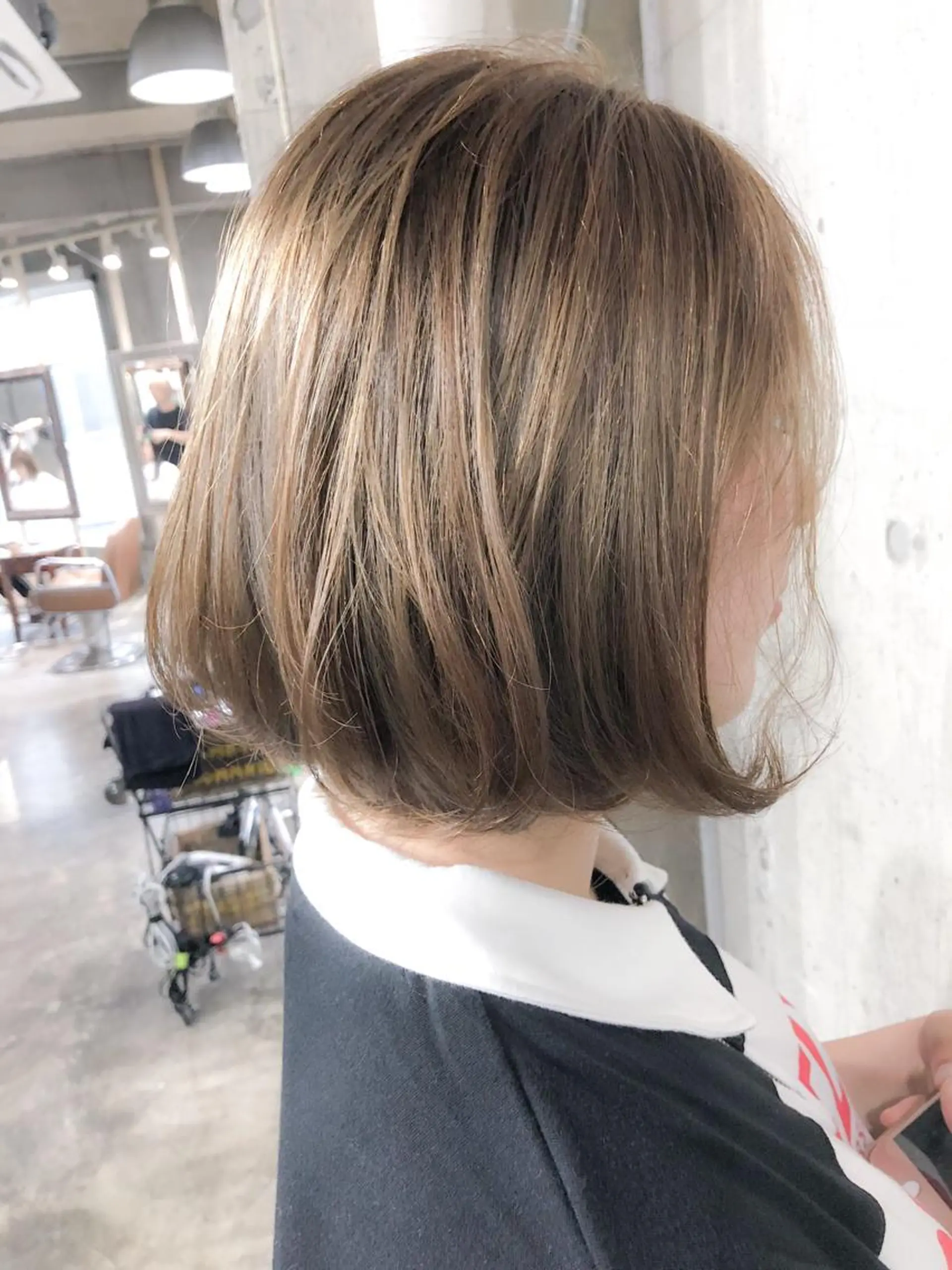 ショート カラー ベージュカラー ミルクティーベージュ 外国人風カラー 北條 優輝のヘアスタイル