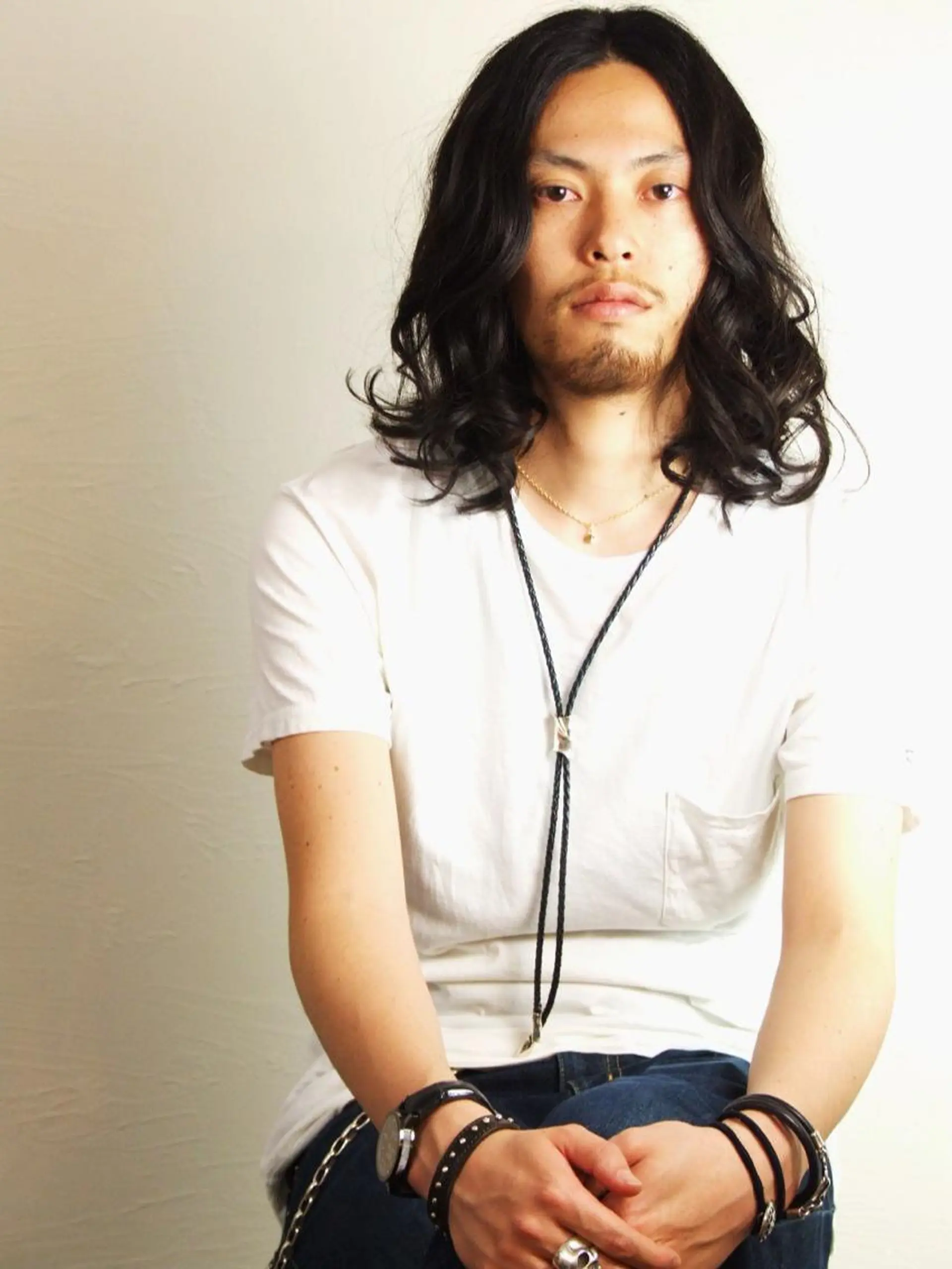 セミロング パーマ メンズ カット W_SALON ［四条河原町］のヘアスタイル