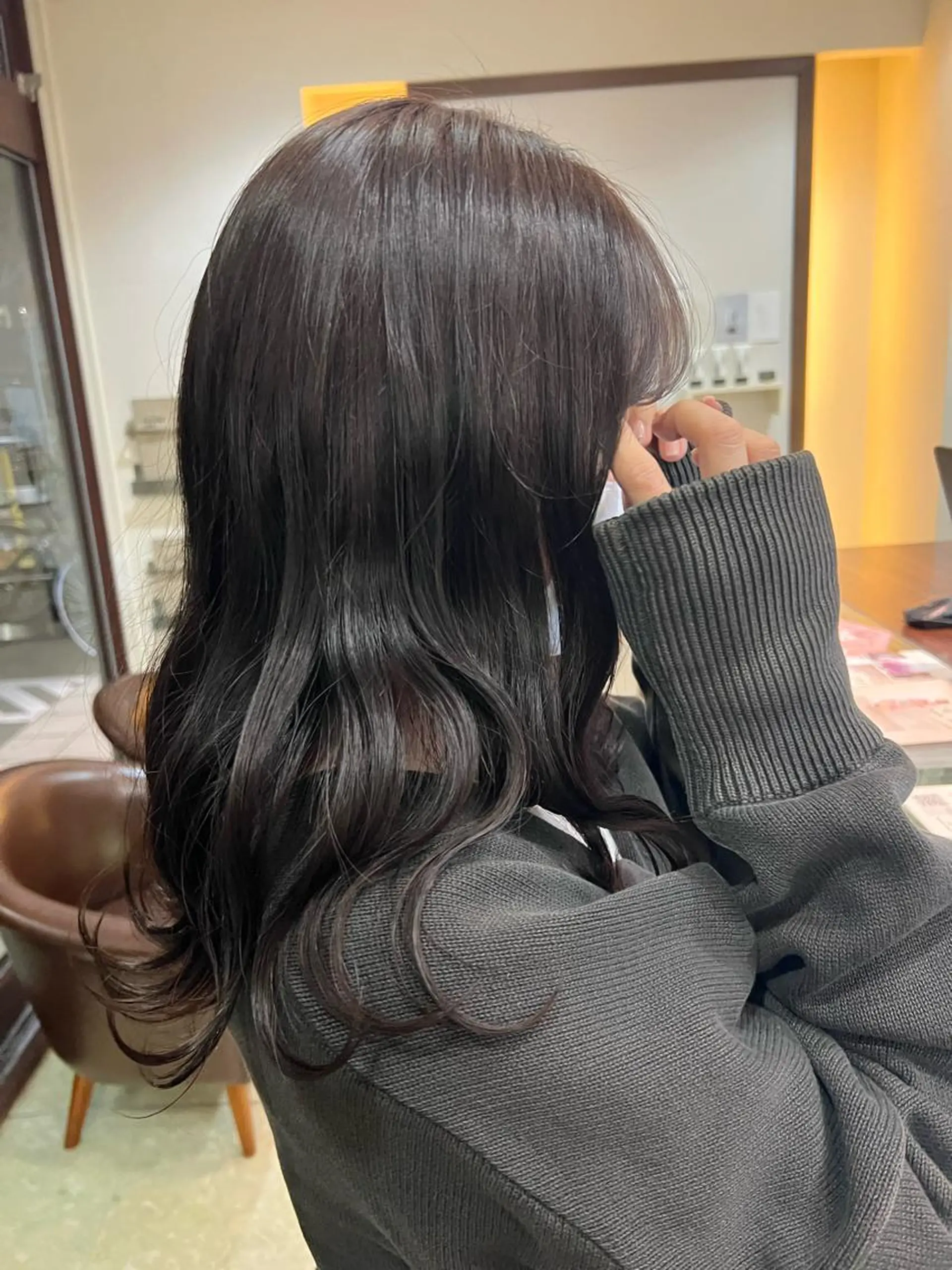 ミディアム カラー パープルカラー 譜久島 かりんのヘアスタイル