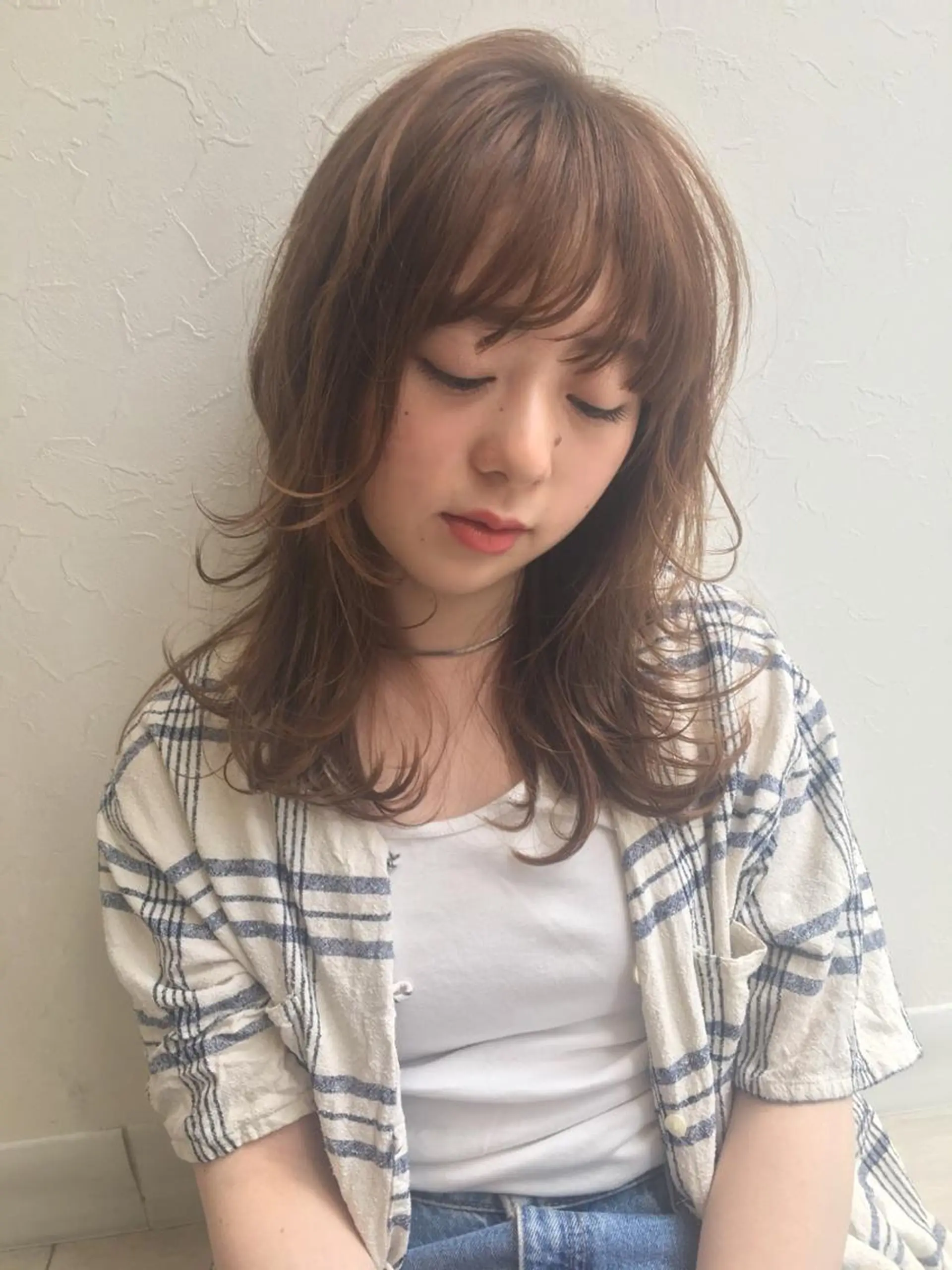 セミロング カラー nakahara madokaのヘアスタイル