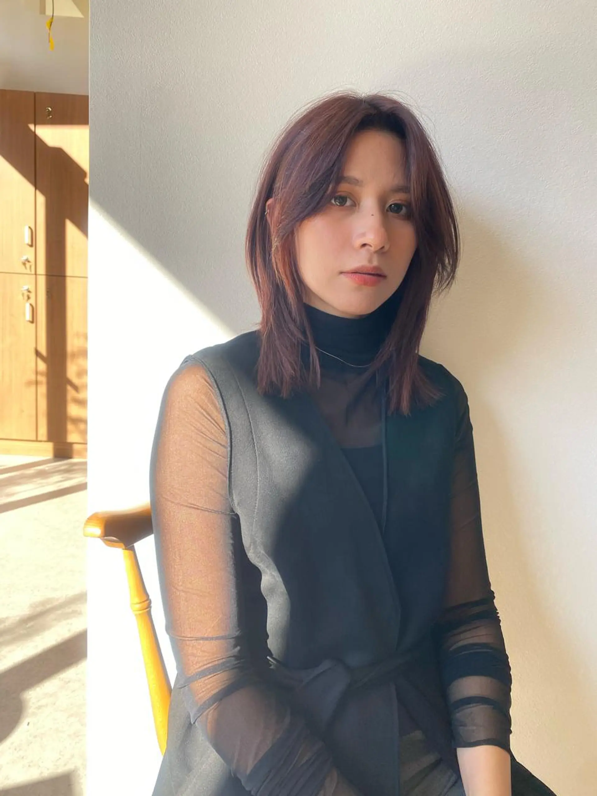 ミディアム カラー ピンクカラー レイヤーカット 似合わせカット カット ヘアカラー トリートメント 金子 雄威/店長のヘアスタイル