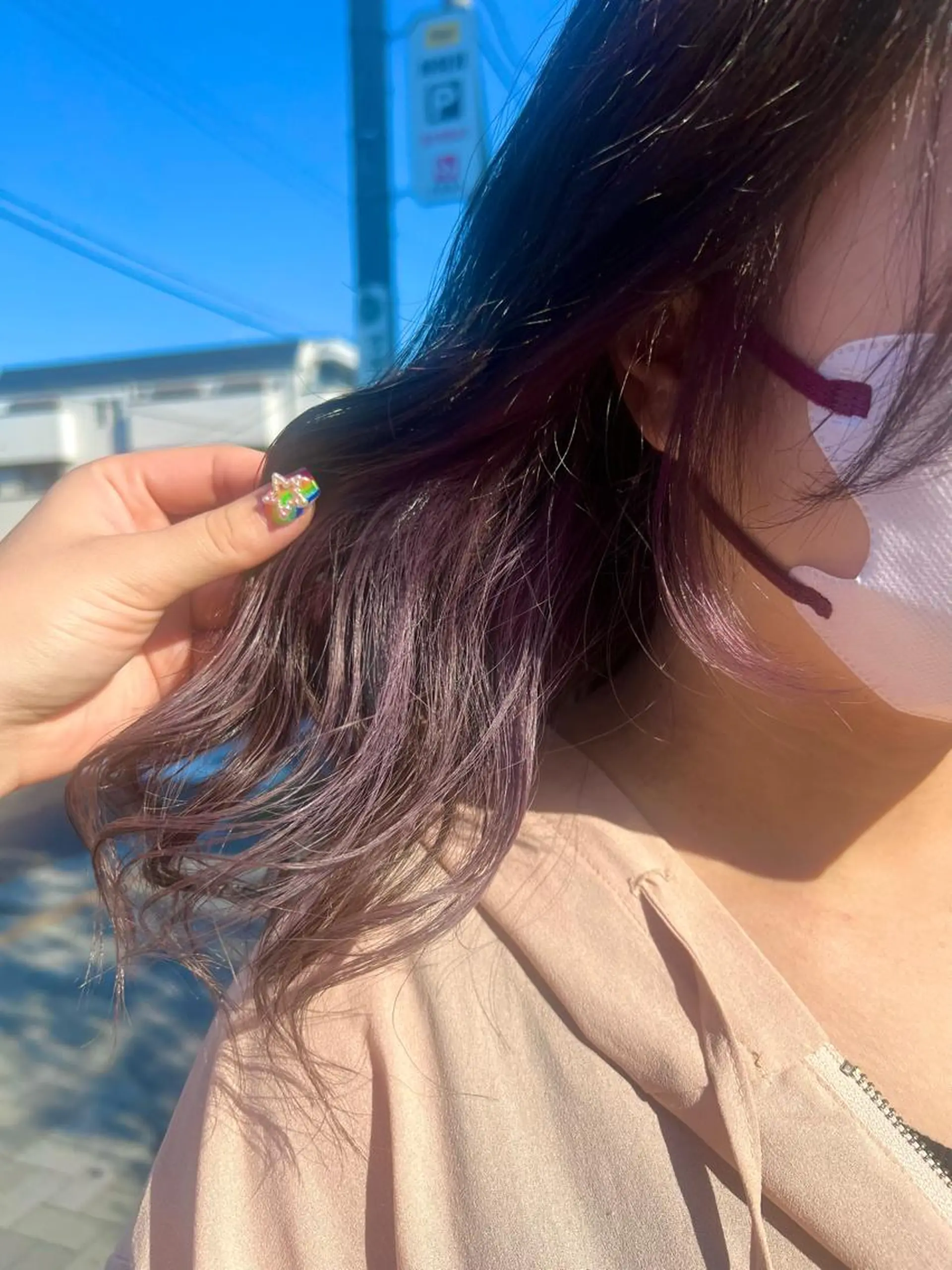 セミロング カラー ラベンダーカラー ピンクカラー ピンクラベンダー かわの ももな 💜ྀིのヘアスタイル