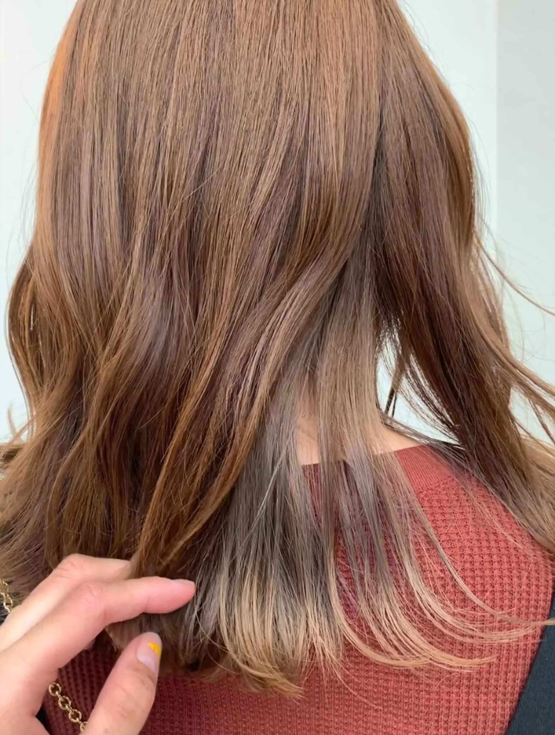 ミディアム カラー ベージュカラー ブリーチ ミルクティーベージュ ブリーチなしカラー ホワイトミルクティーベージュ ヘアカラー 中目黒🌼 🌼ハナのヘアスタイル