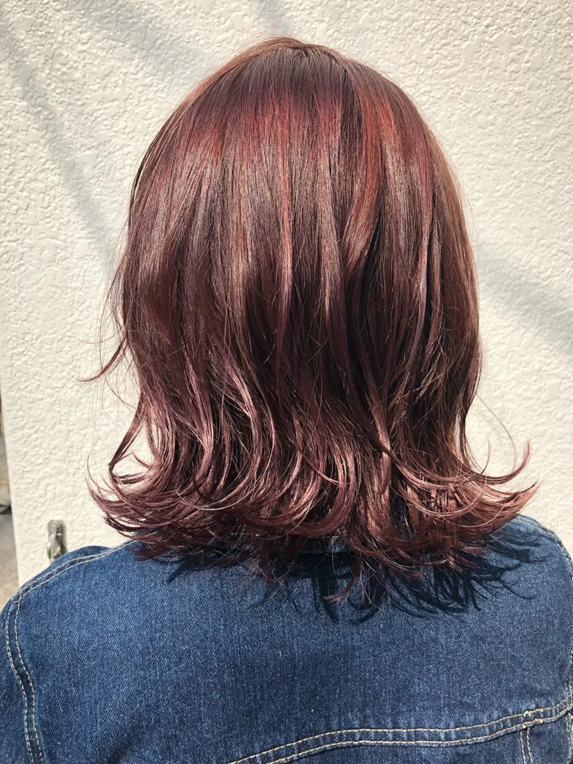 ミディアム カラー パーマ ヘアアレンジ アッシュ ピンクカラー ピンクアッシュ 【白髪ぼかし 専門GBG】自由が丘のヘアスタイル