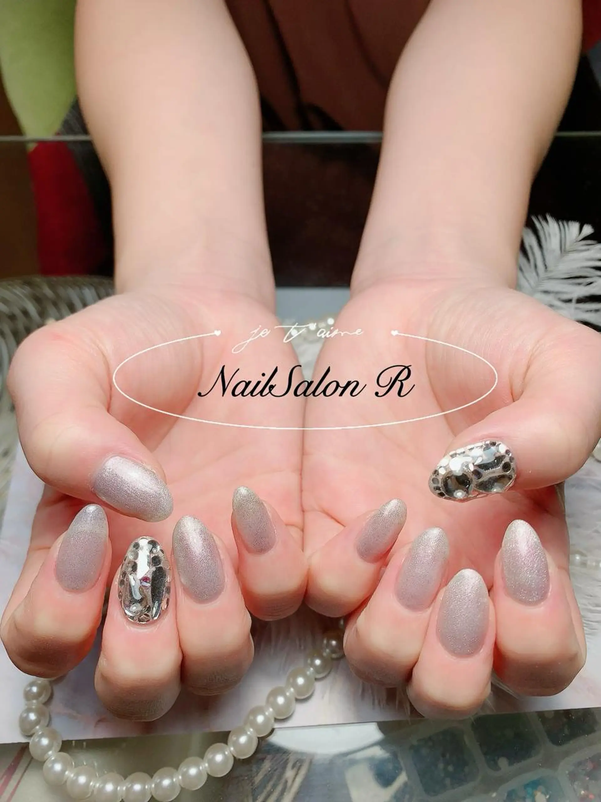 ネイル ストーンネイル ハンドネイル NailSalonR 宮里のネイルデザイン
