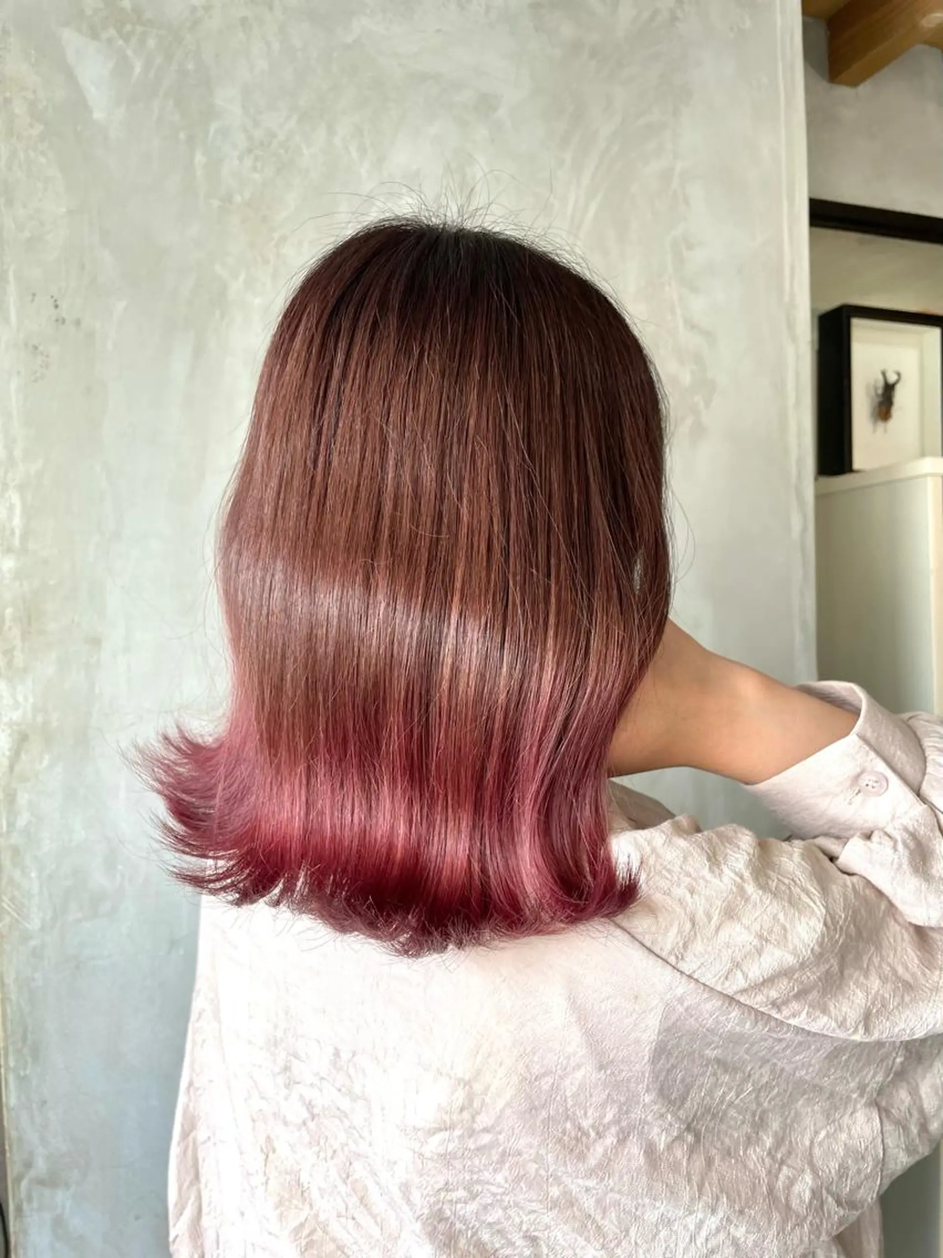 ミディアム ヘアカラー 横山 奈央のヘアスタイル