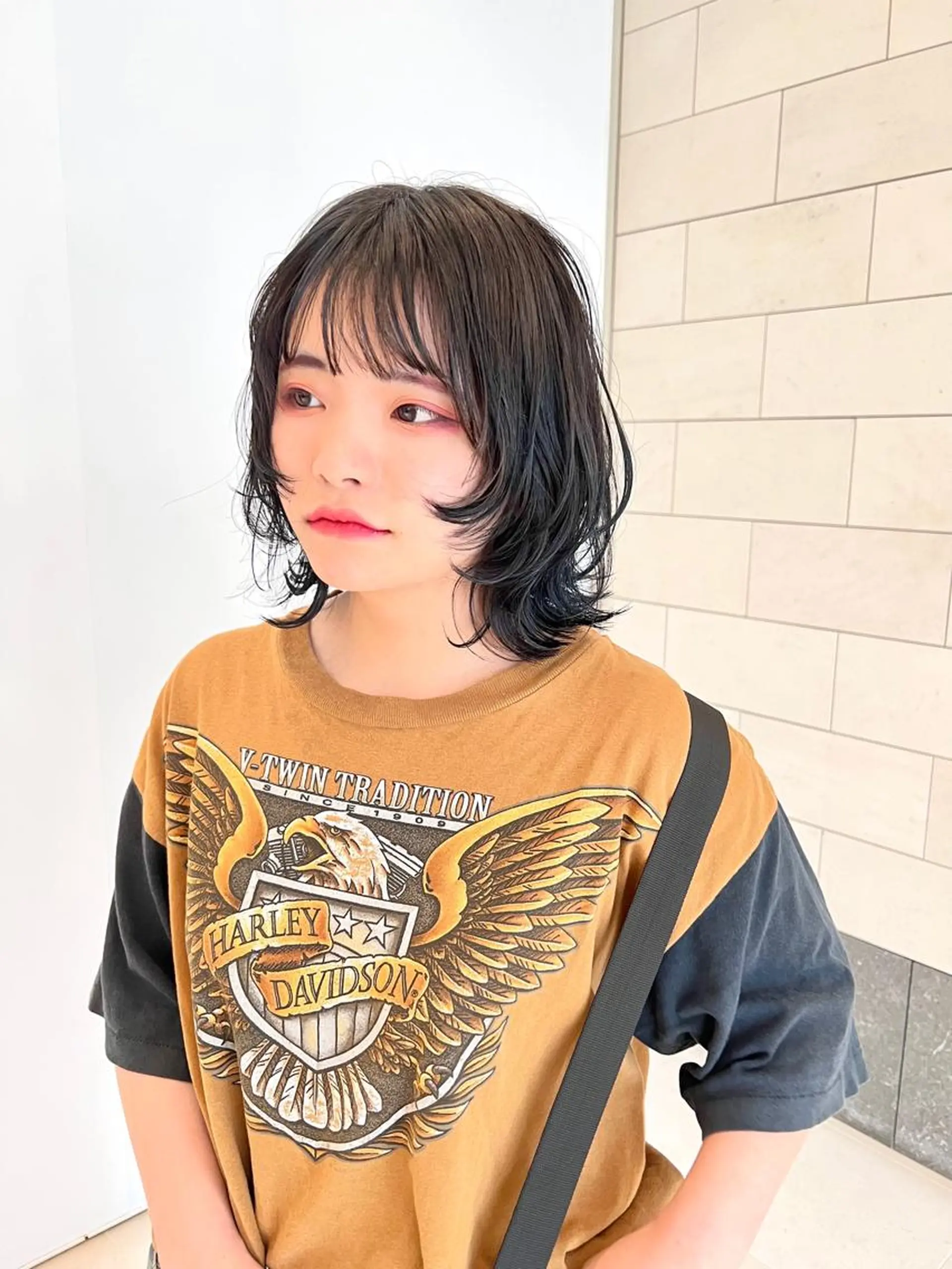 ミディアム フルガキ ハルカ天神美容室のヘアスタイル