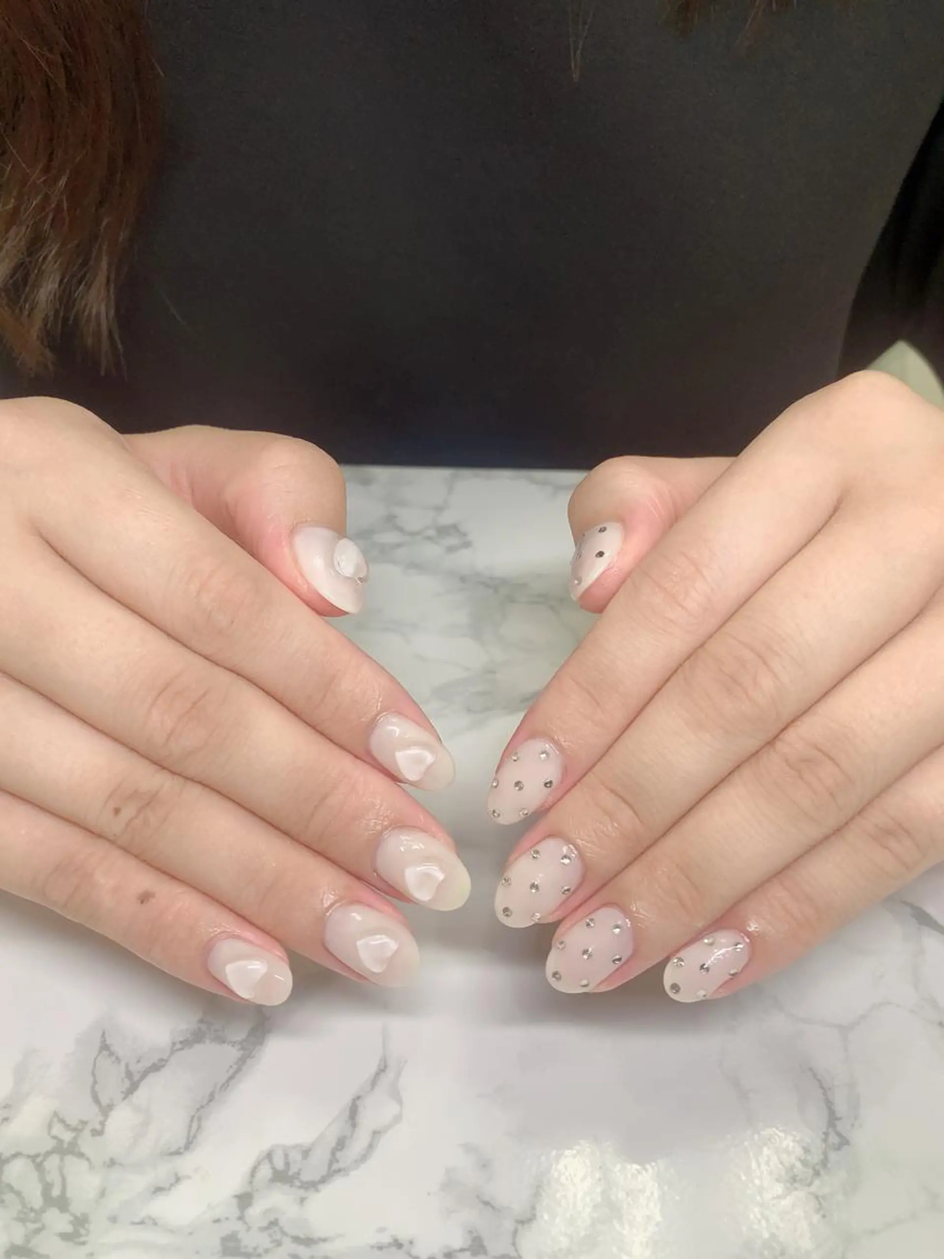 ネイル はな💎ネイル ワンホン、長さ出しのネイルデザイン