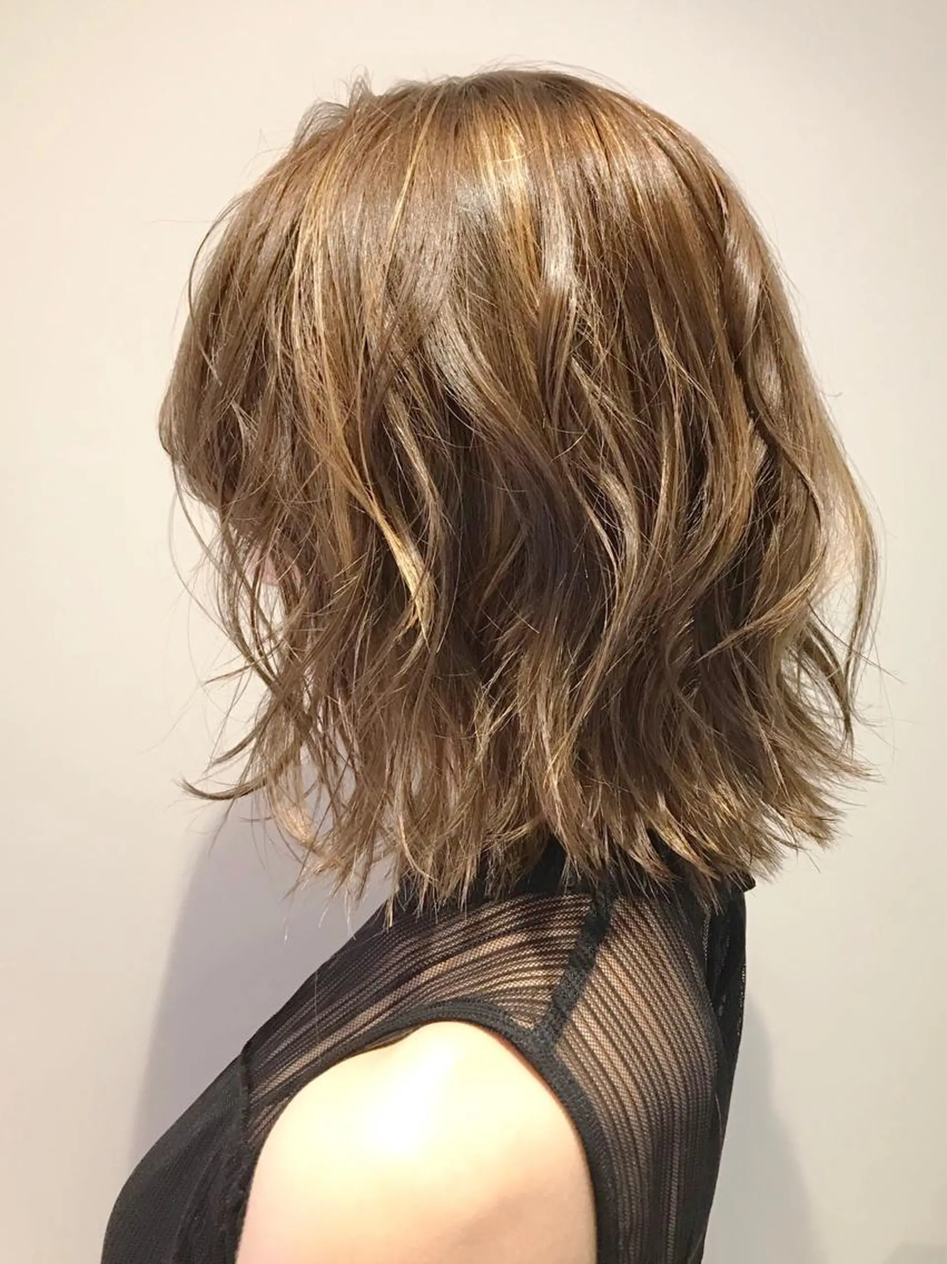 ミディアム カラー パーマ ヘアカラー トリートメント 髪質改善/縮毛矯正/ ボブ/店長/槌矢圭悟のヘアスタイル