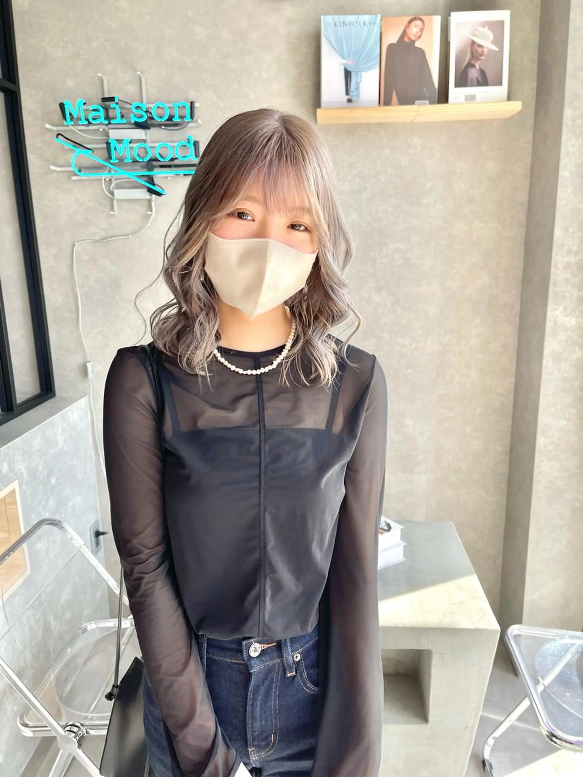 ミディアム カラー カット ヘアカラー トリートメント 一ノ瀬 暁のヘアスタイル