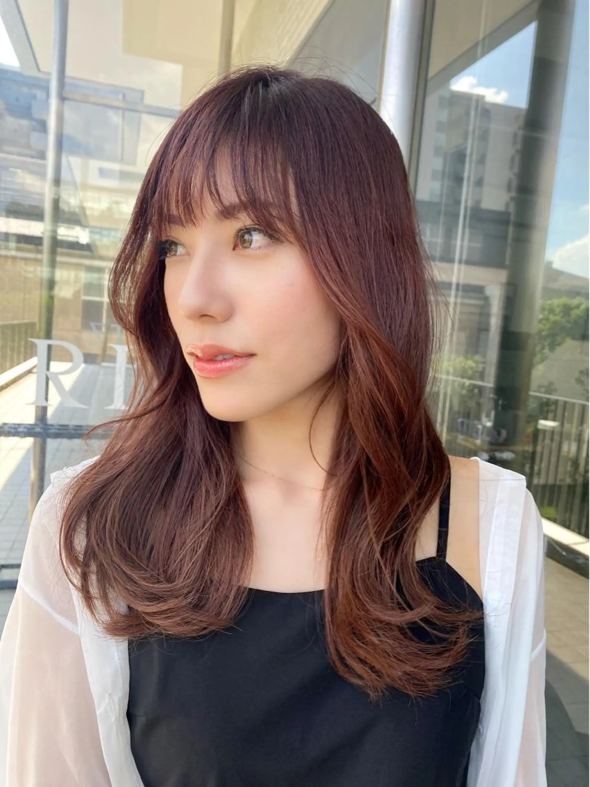 セミロング 韓国風ヘア 外ハネヘア カット ヘアカラー トリートメント ヘアセット ✨似合わせカラー 阿部賢✨のヘアスタイル
