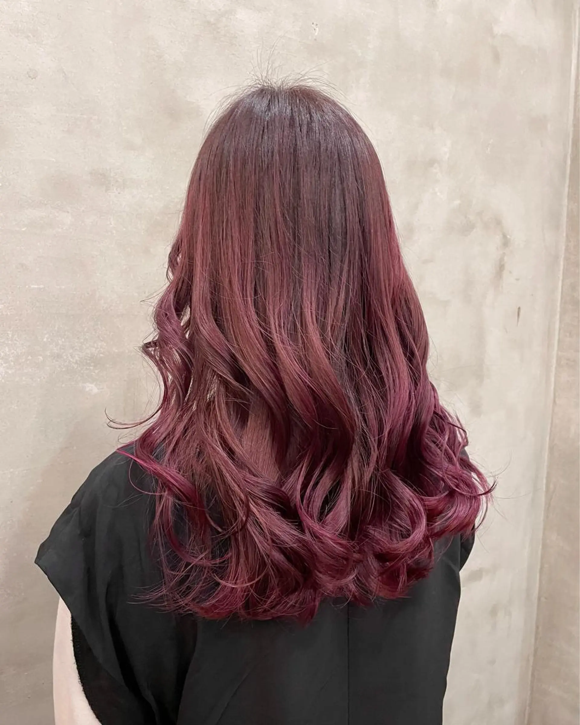 セミロング カラー ヘアカラー トリートメント 【ピンク/韓国ヘア/ ヘアセット】亜海のヘアスタイル