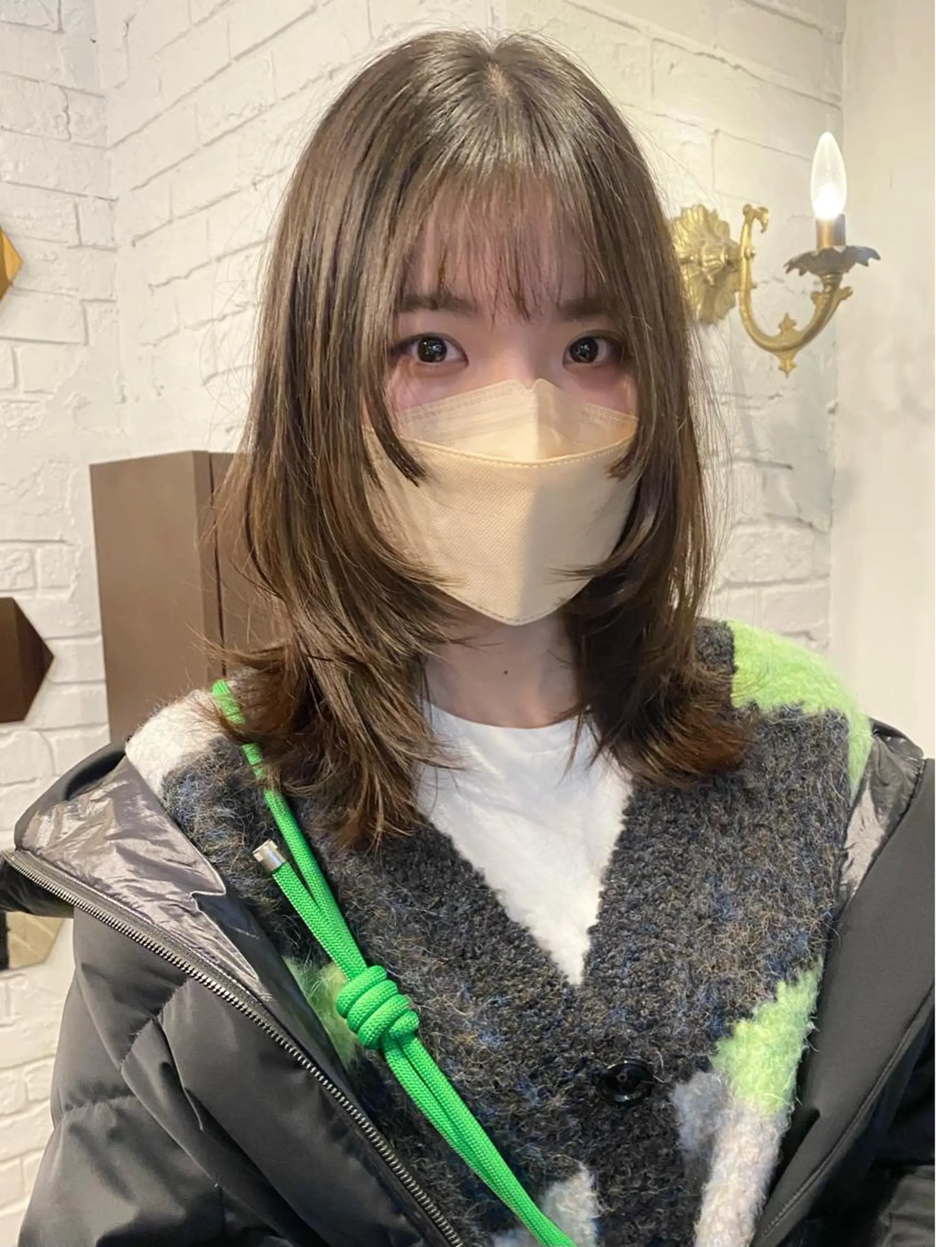 セミロング カラー 顔周りカット ウルフカット カット ヘアカラー トリートメント レイヤーカット×髪質 改善🇰🇷シオリのヘアスタイル