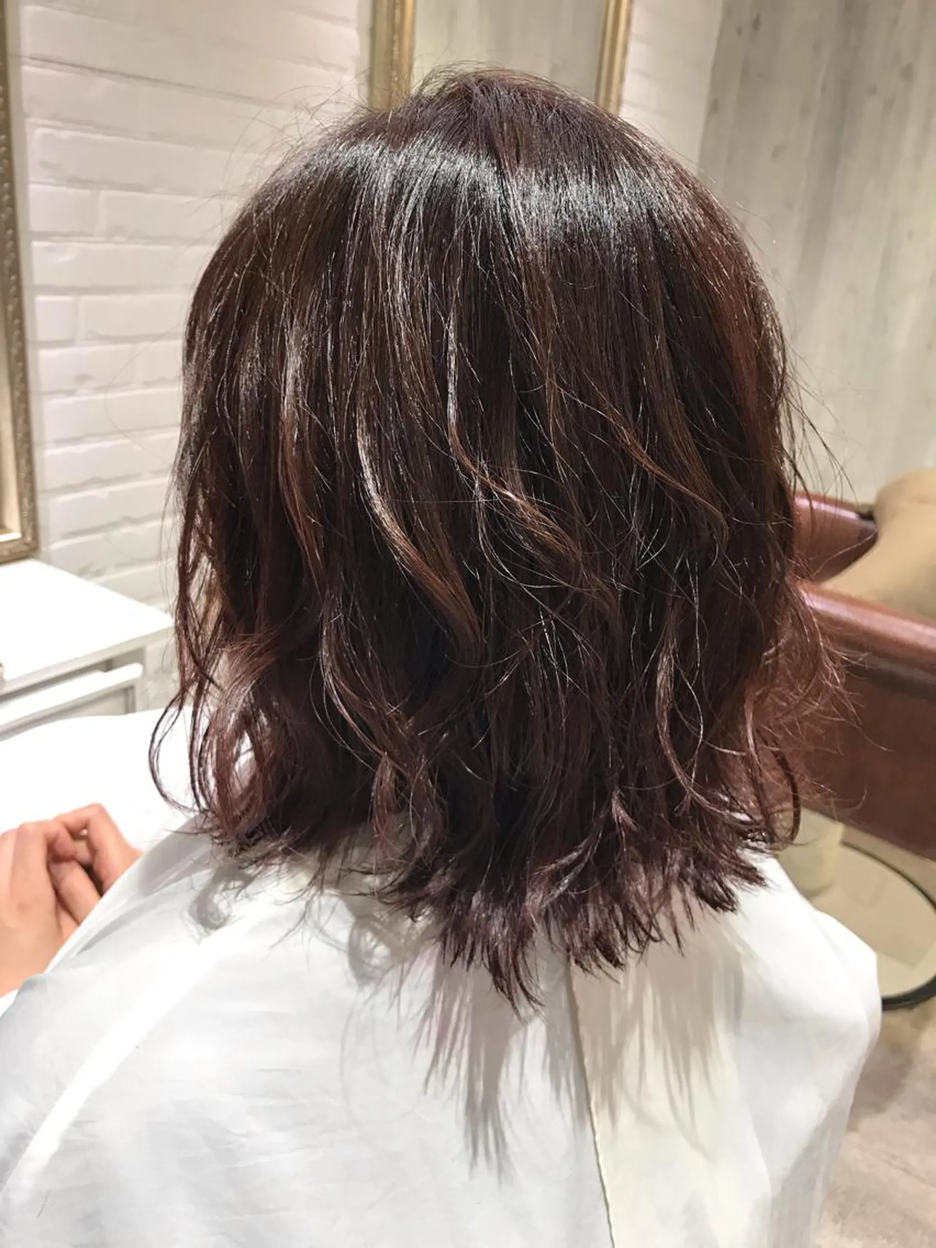 ミディアム カラー ベージュカラー ピンクカラー ピンクベージュ ボブ 外ハネヘア Renatus店長 金子裕美のヘアスタイル