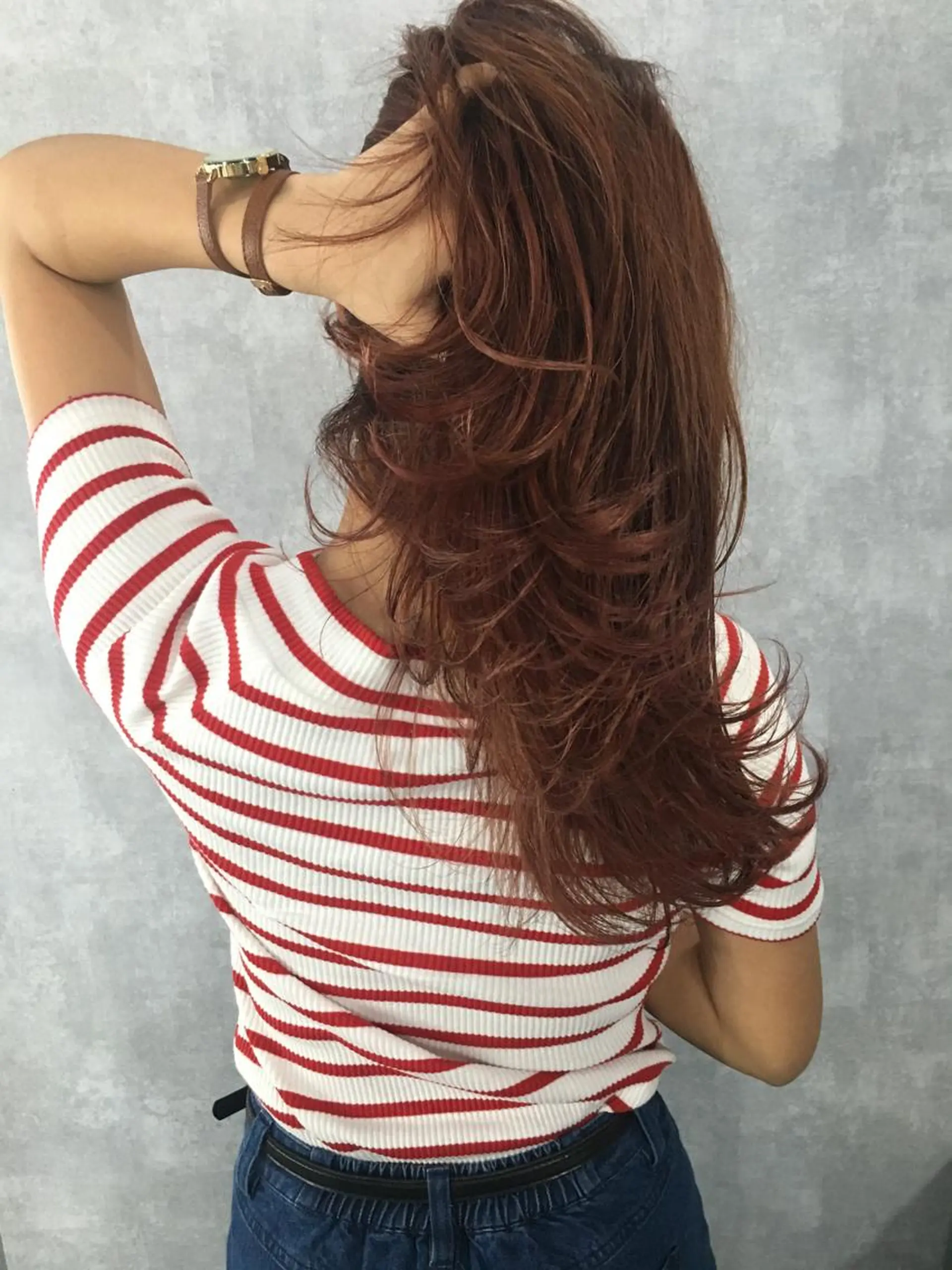 セミロング カラー レイヤーカット BLend 渋谷のヘアスタイル