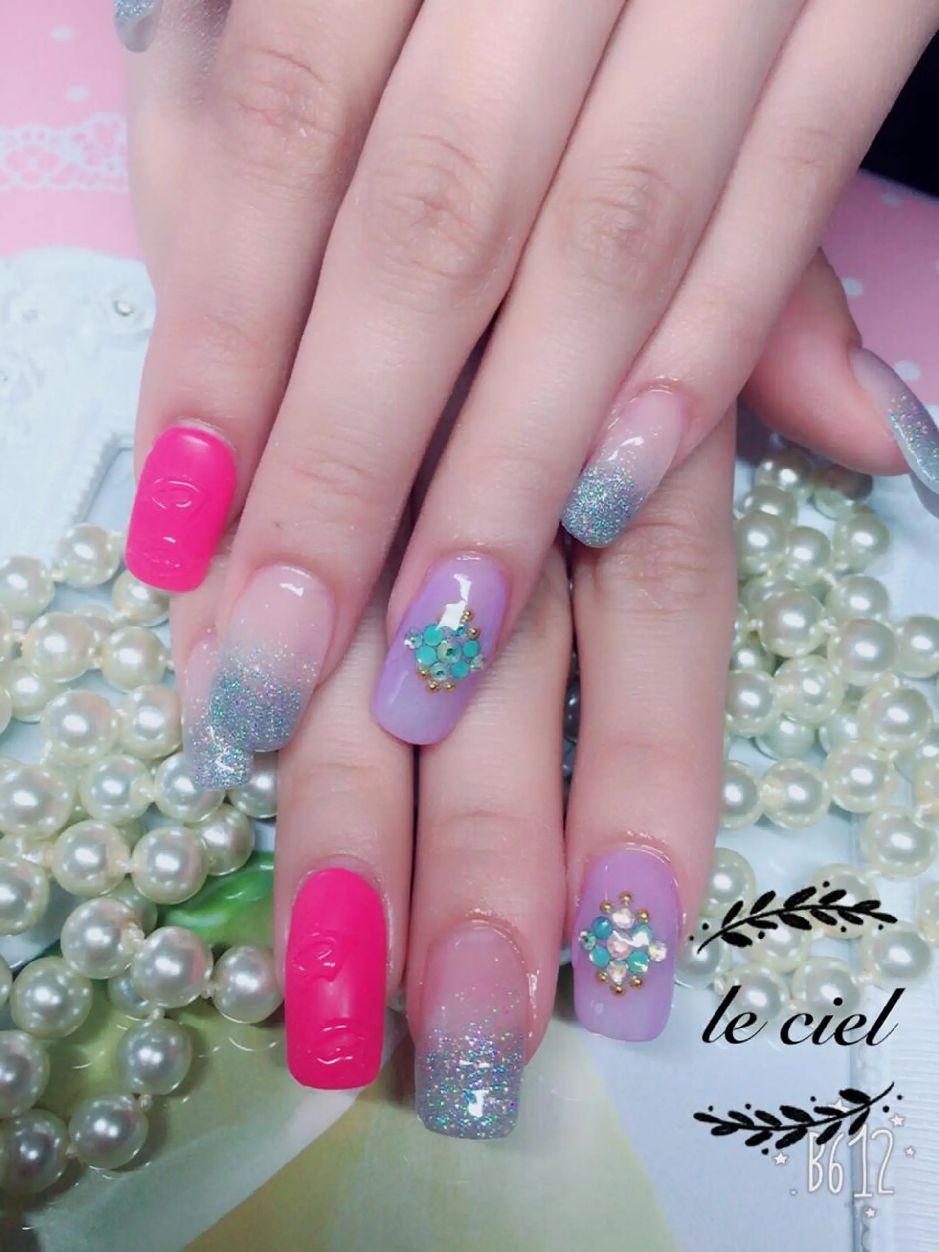 ネイル アートネイル 長さ出し スカルプネイル Naka Rieのネイルデザイン