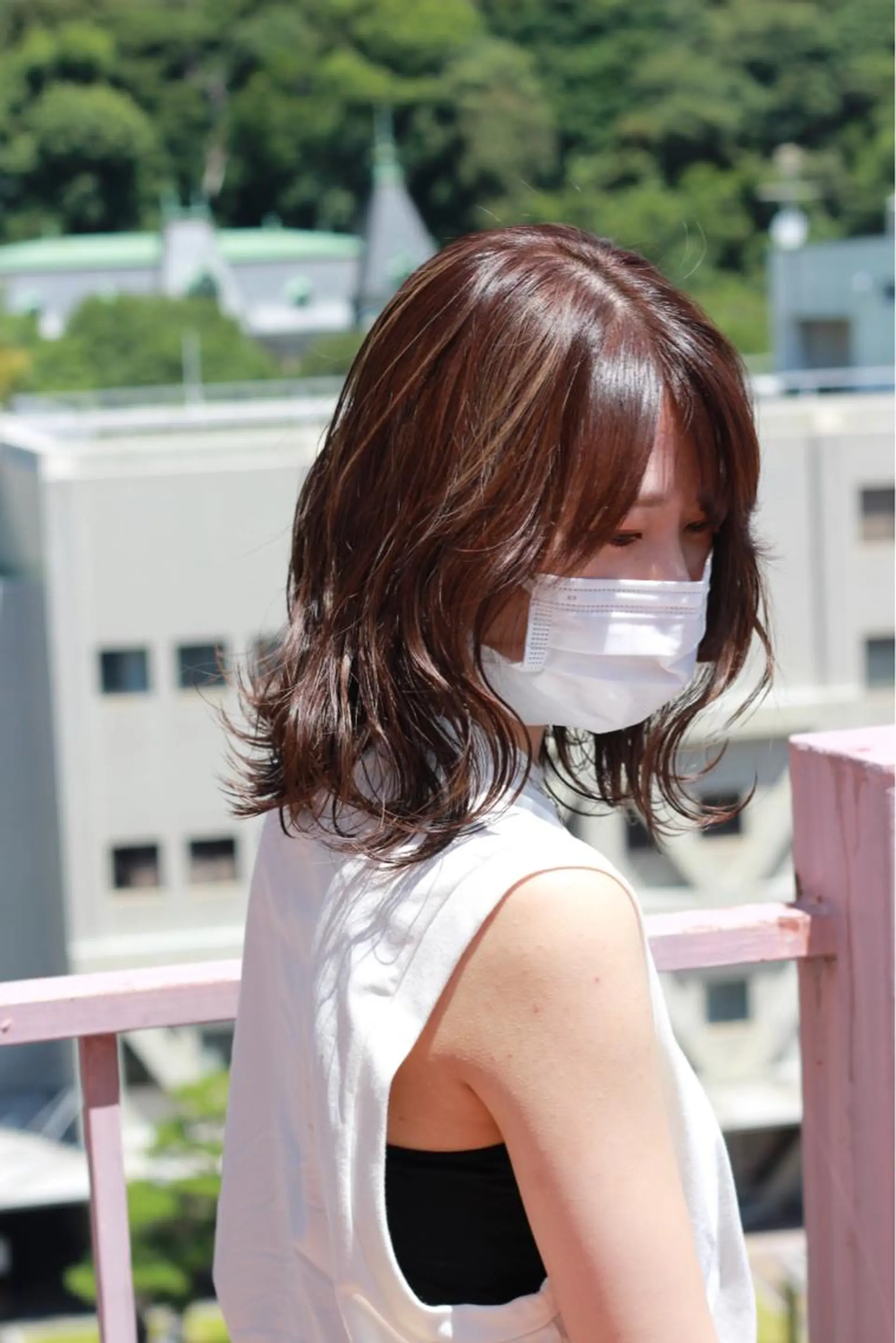 セミロング カラー ベージュカラー ブラウンカラー ブラウンベージュ ハイライトカラー ハイライト ヘアカラー Viage （ビアージュ）のヘアスタイル