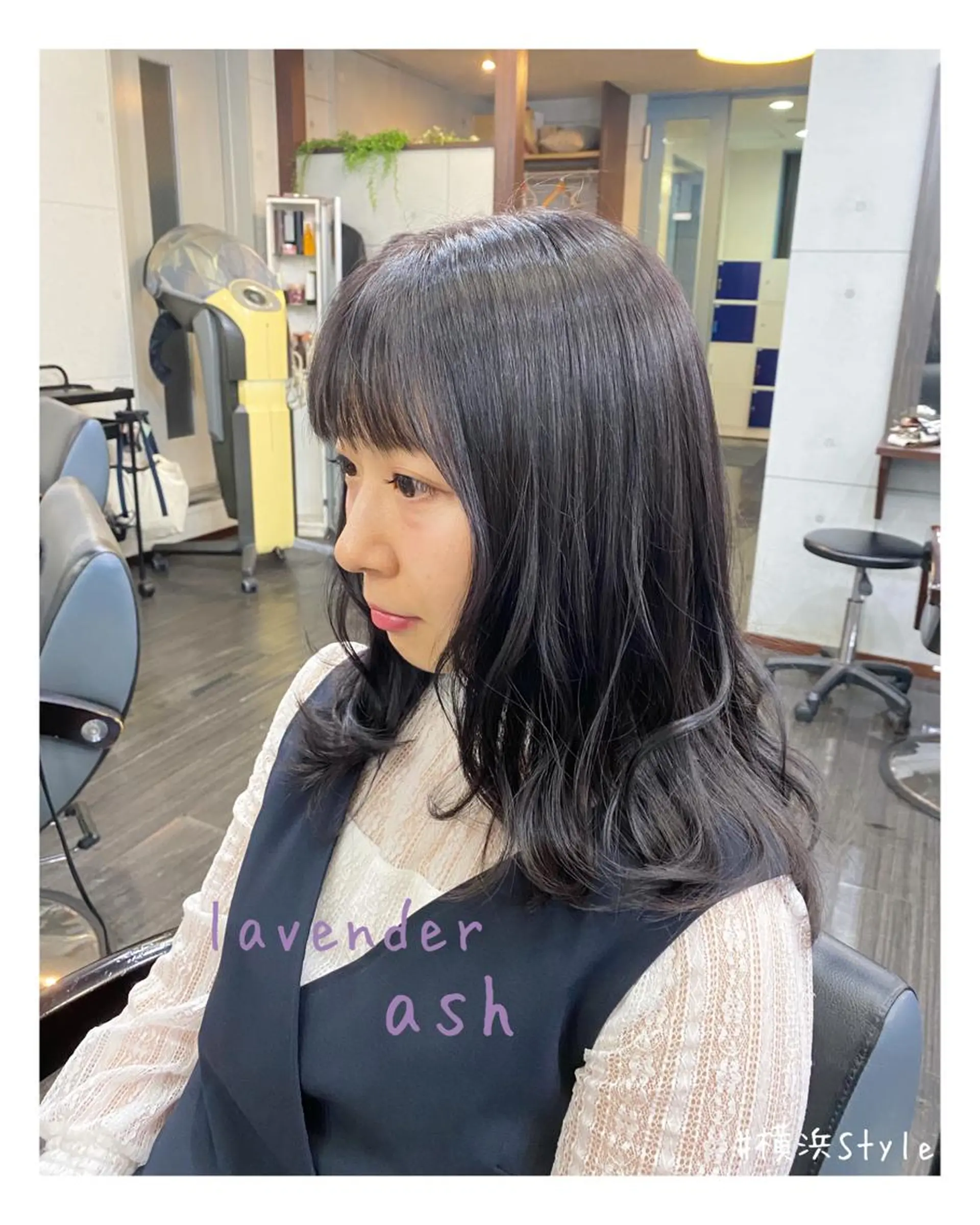 セミロング カラー アッシュ ラベンダーカラー ラベンダーアッシュ カット ヘアカラー トリートメント cocoru所属・＊横浜駅＊ 金子 誠也のヘアスタイル