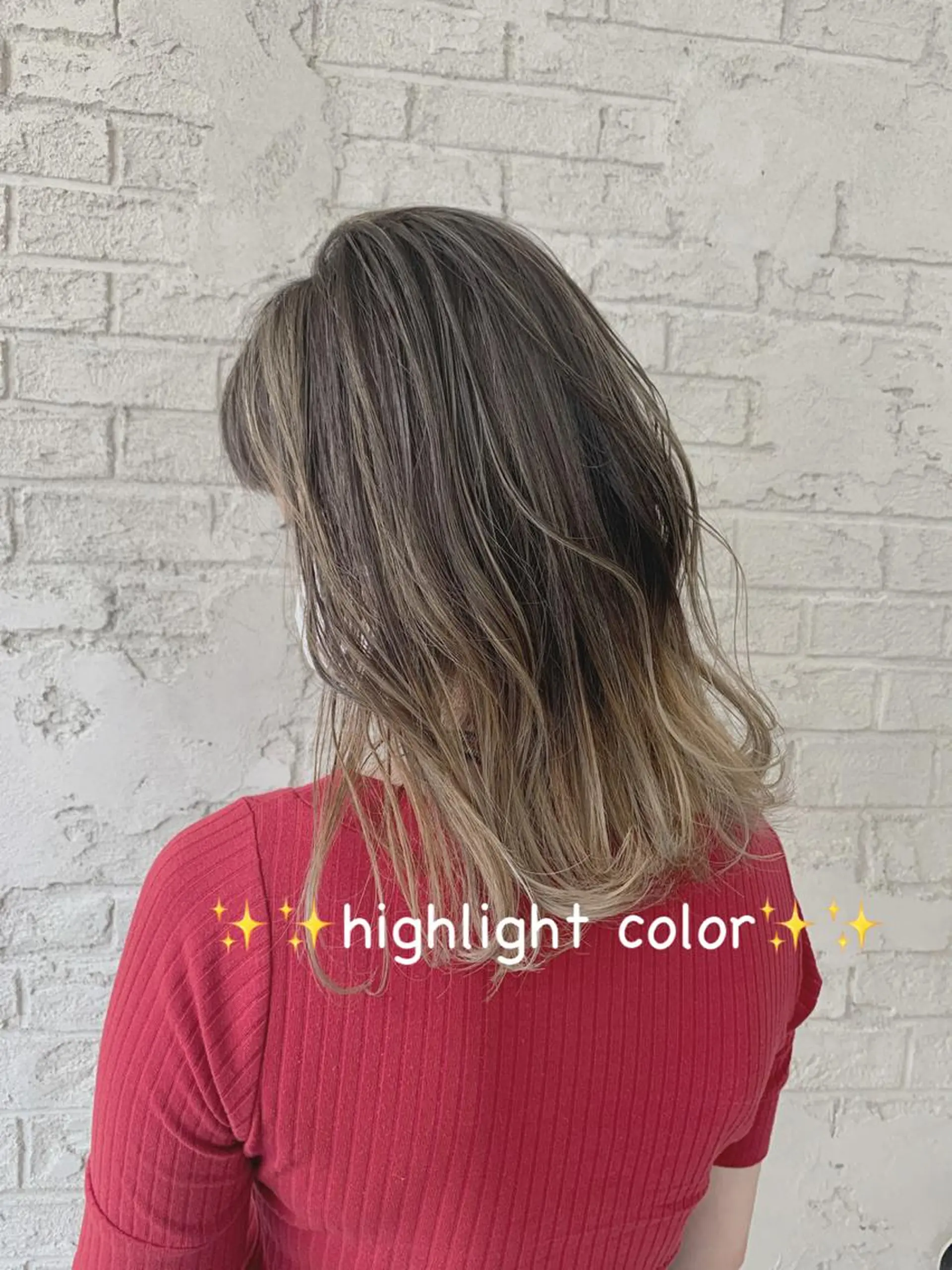 ミディアム カラー グラデーションカラー ハイライトカラー ハイライト ヘアカラー トリートメント ハイライトカラー＆ ダブルカラー　田口のヘアスタイル