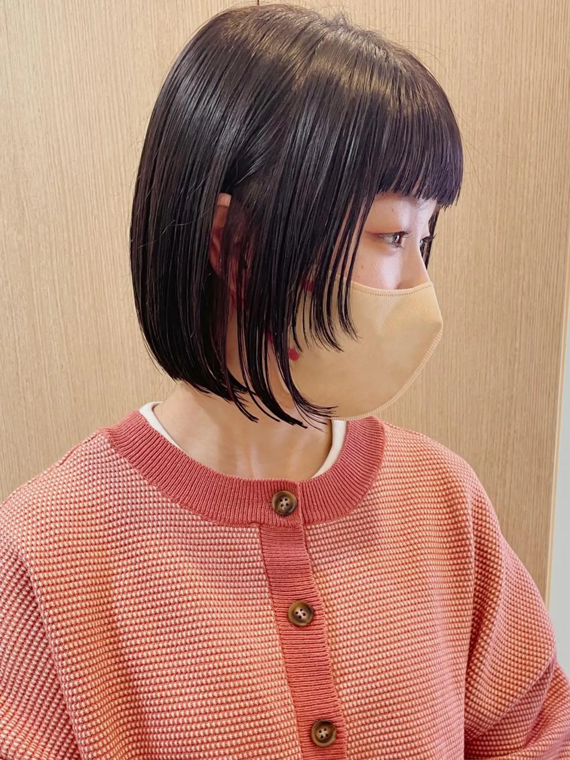 ショート ピンクブラウン ボブ 姫カット カット ヘアカラー 【ボブ/個室サロン】 癒し空間mimuraのヘアスタイル