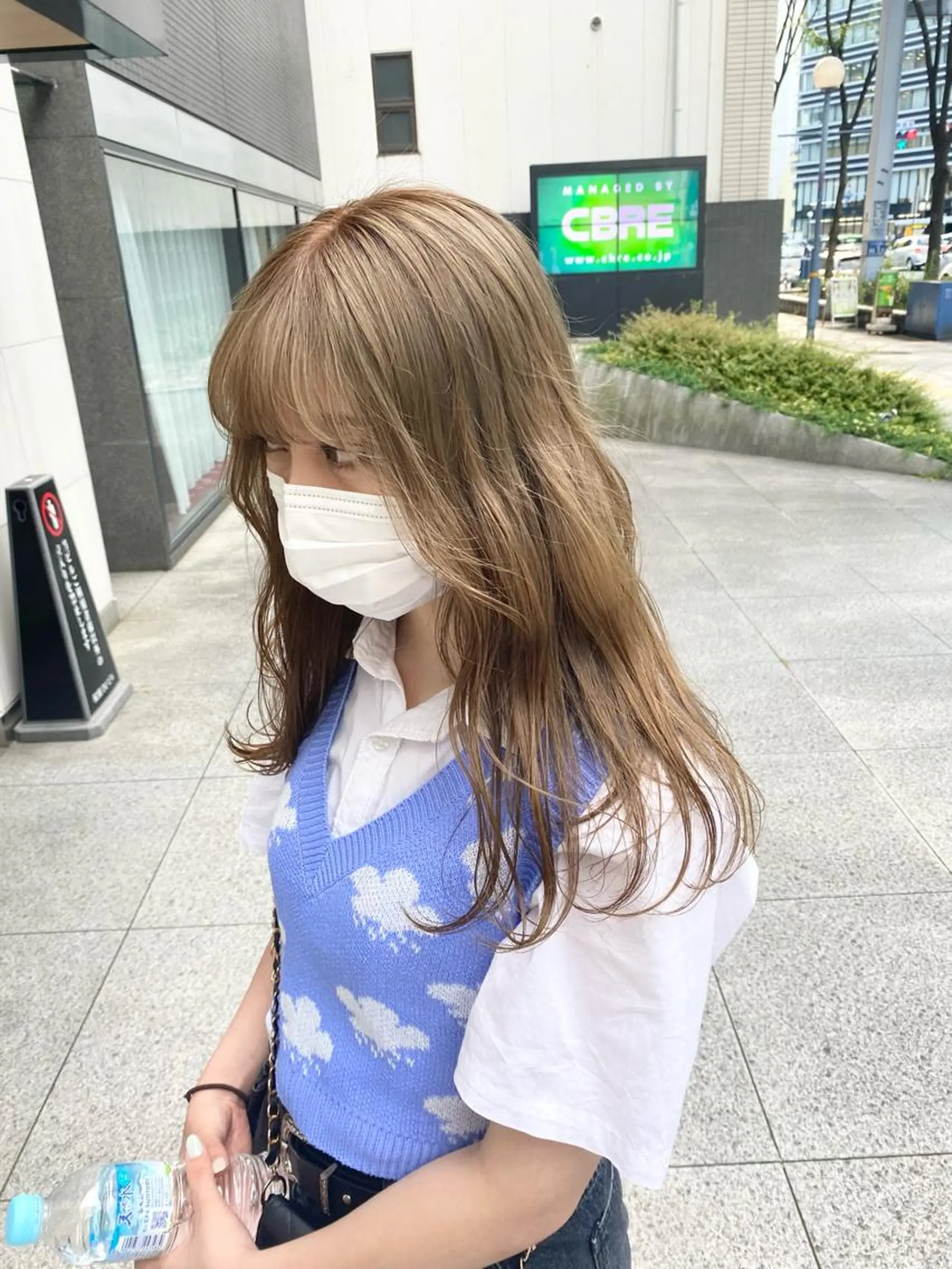 セミロング デザインカラー/ボブ ブリーチカラー/ユリのヘアスタイル