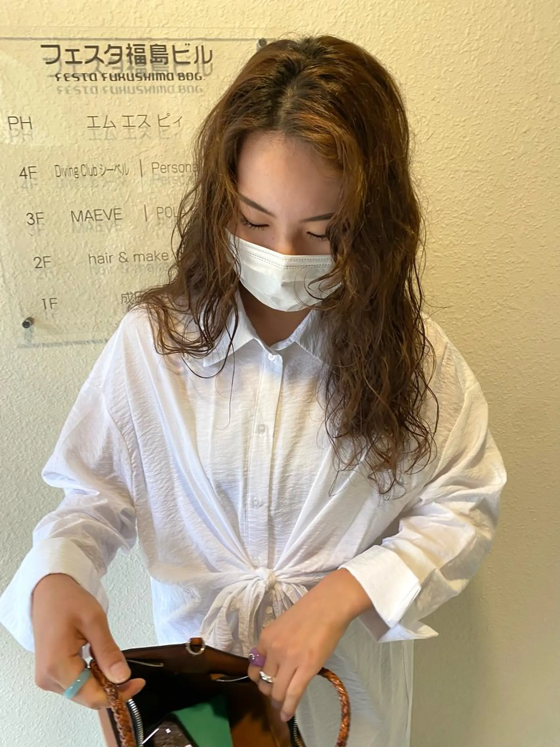 ロング 切りっぱなしボブ オレンジブラウン ピンクブラウン ボブ サイドバング タナカ レイのヘアスタイル
