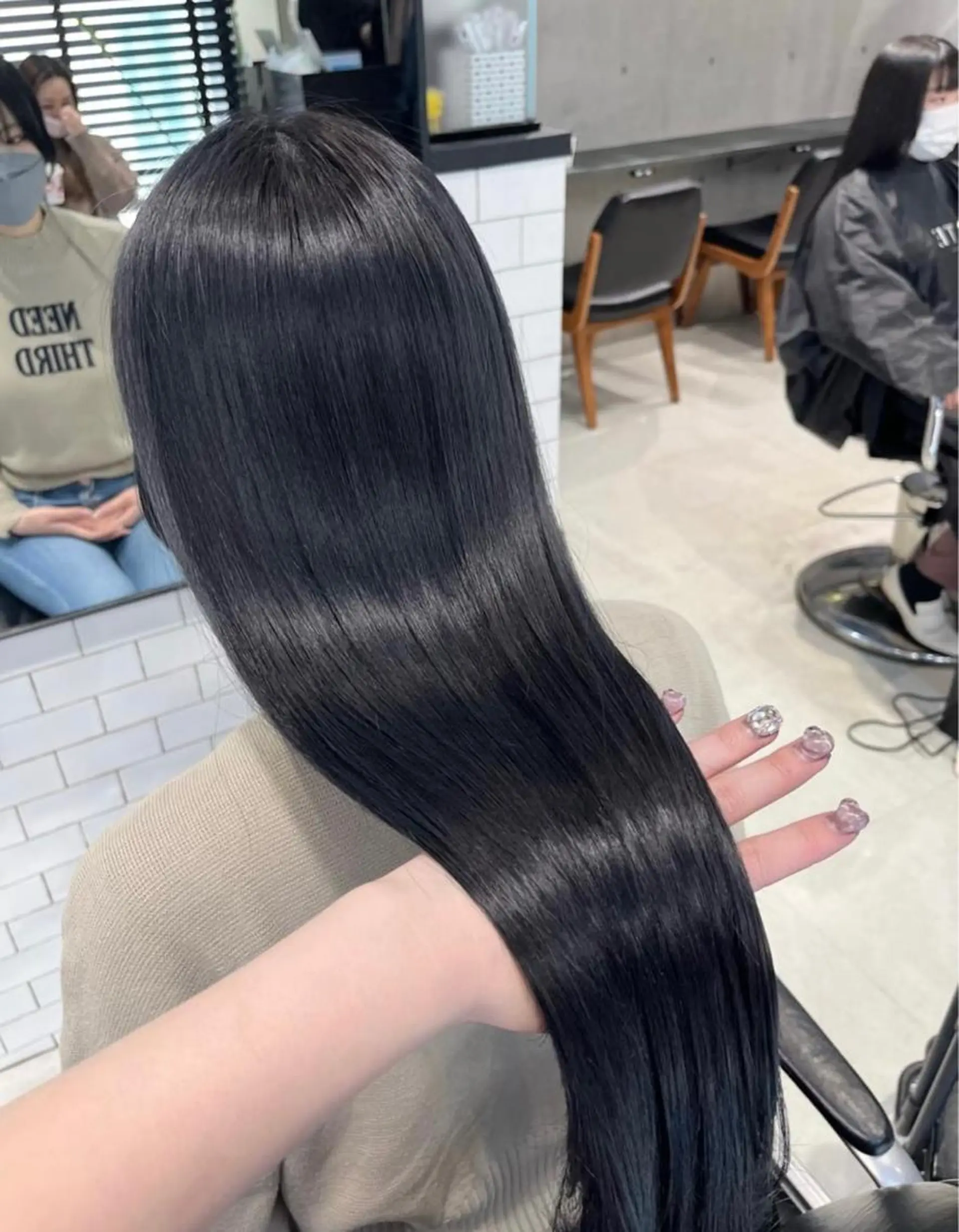 ロング カラー パーマ ヘアアレンジ トリートメント ヘッドスパ ヘアセット 透明感/オリーブ/ グレージュ/YUKAのヘアスタイル
