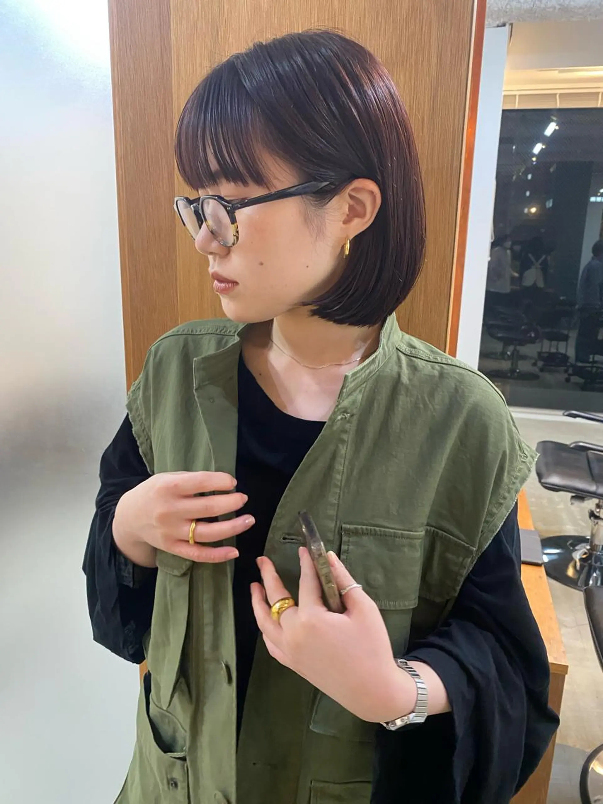 ミディアム カラー 砂原 ひよりのヘアスタイル