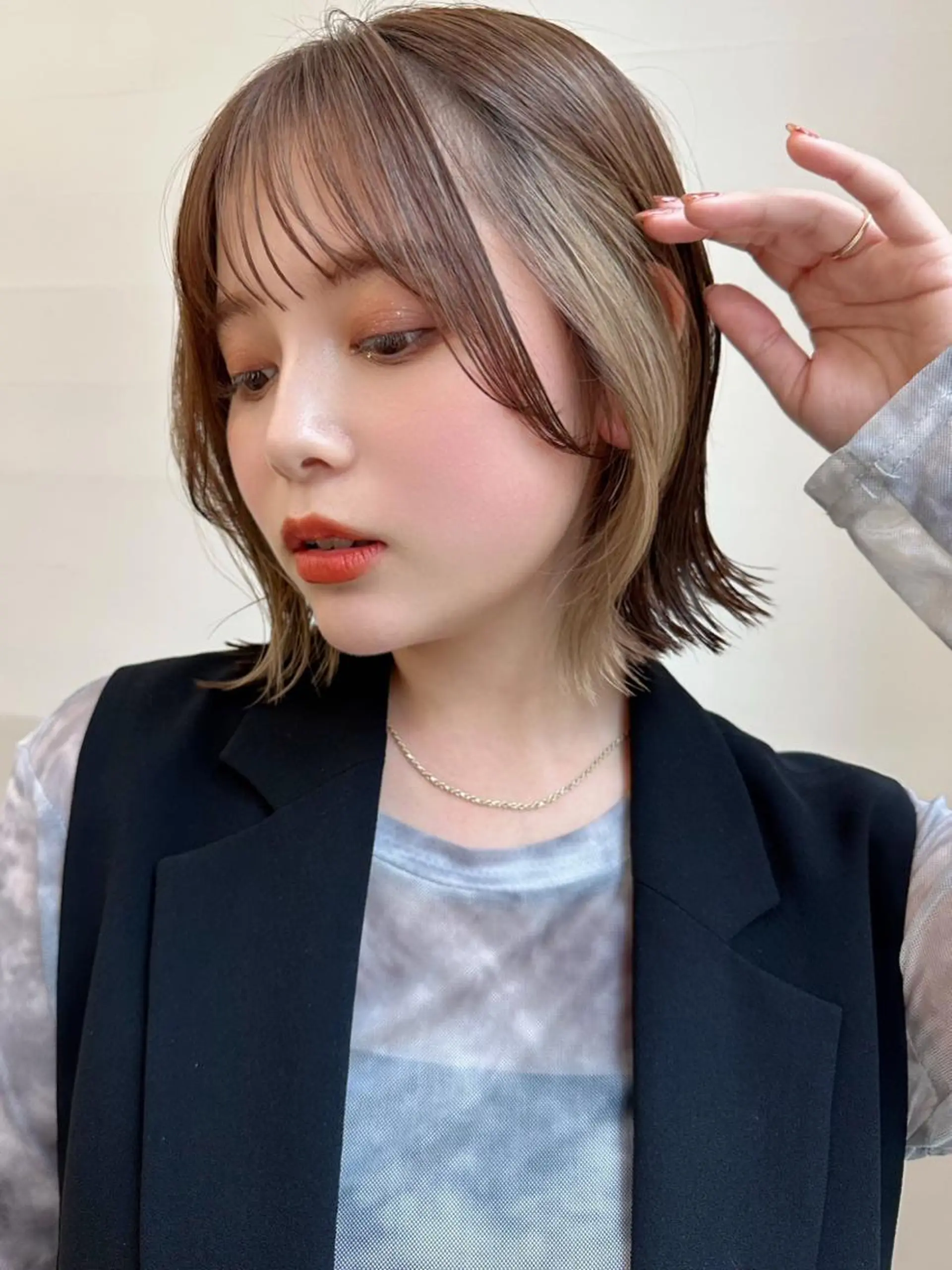 ミディアム カラー ブリーチ 🪭risa 暖色/レイヤー🪭のヘアスタイル