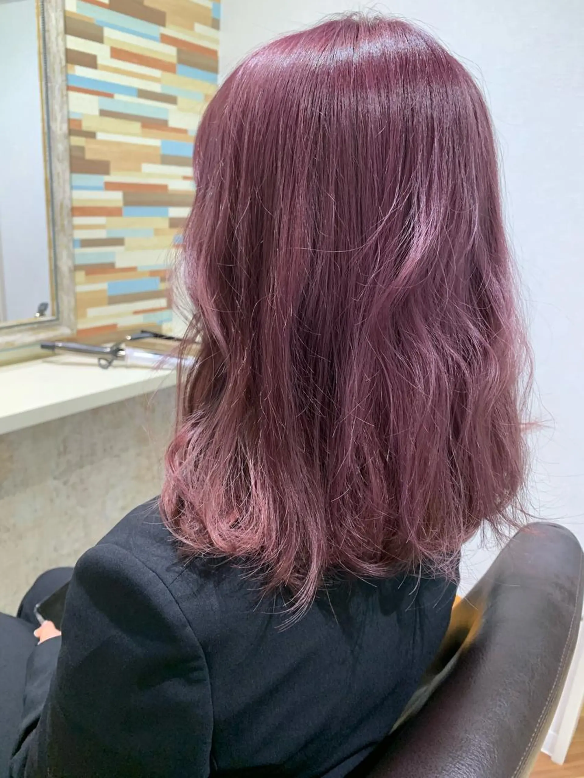 ミディアム カラー ヘアアレンジ ブリーチ ラベンダーカラー ピンクカラー ピンクラベンダー 髪質改善&Spa fee by carrefour 大橋店[フィー・バイ・カルフール大橋]所属・stylist Yukieのヘアスタイル