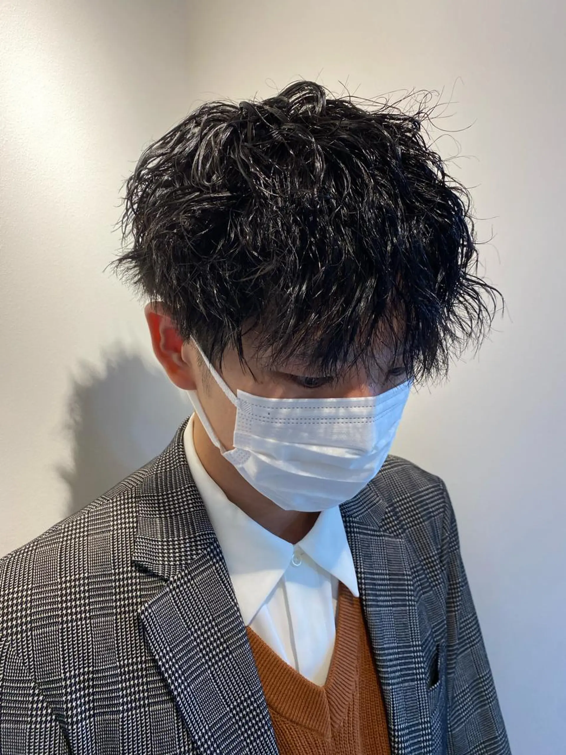 メンズ センターパート カルマパーマ メンズ韓国風 マッシュ メンズパーマ 髪質改善 髪質改善カラーゆうひのヘアスタイル