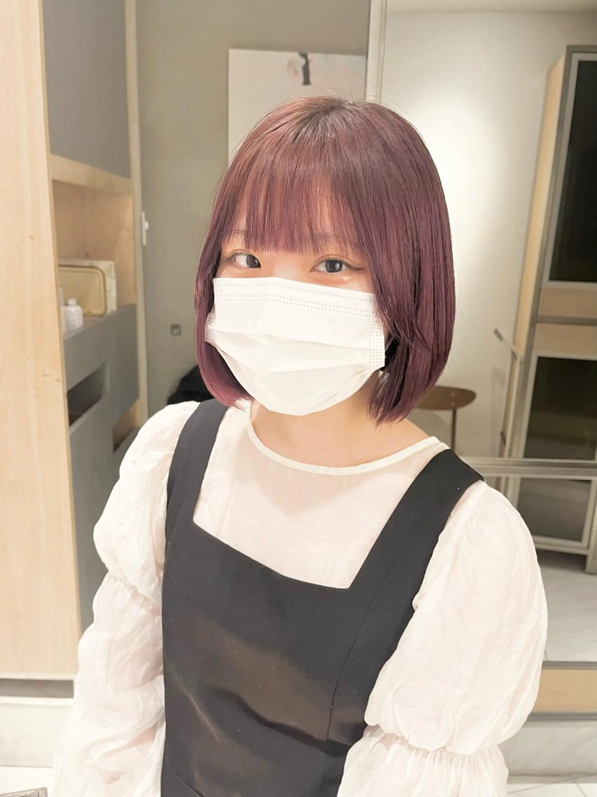 ショート カラー ピンクカラー ショートヘア ヘアカラー トリートメント ヘッドスパ ヘアセット 🎀艶モテカラー🎀 彩季のヘアスタイル