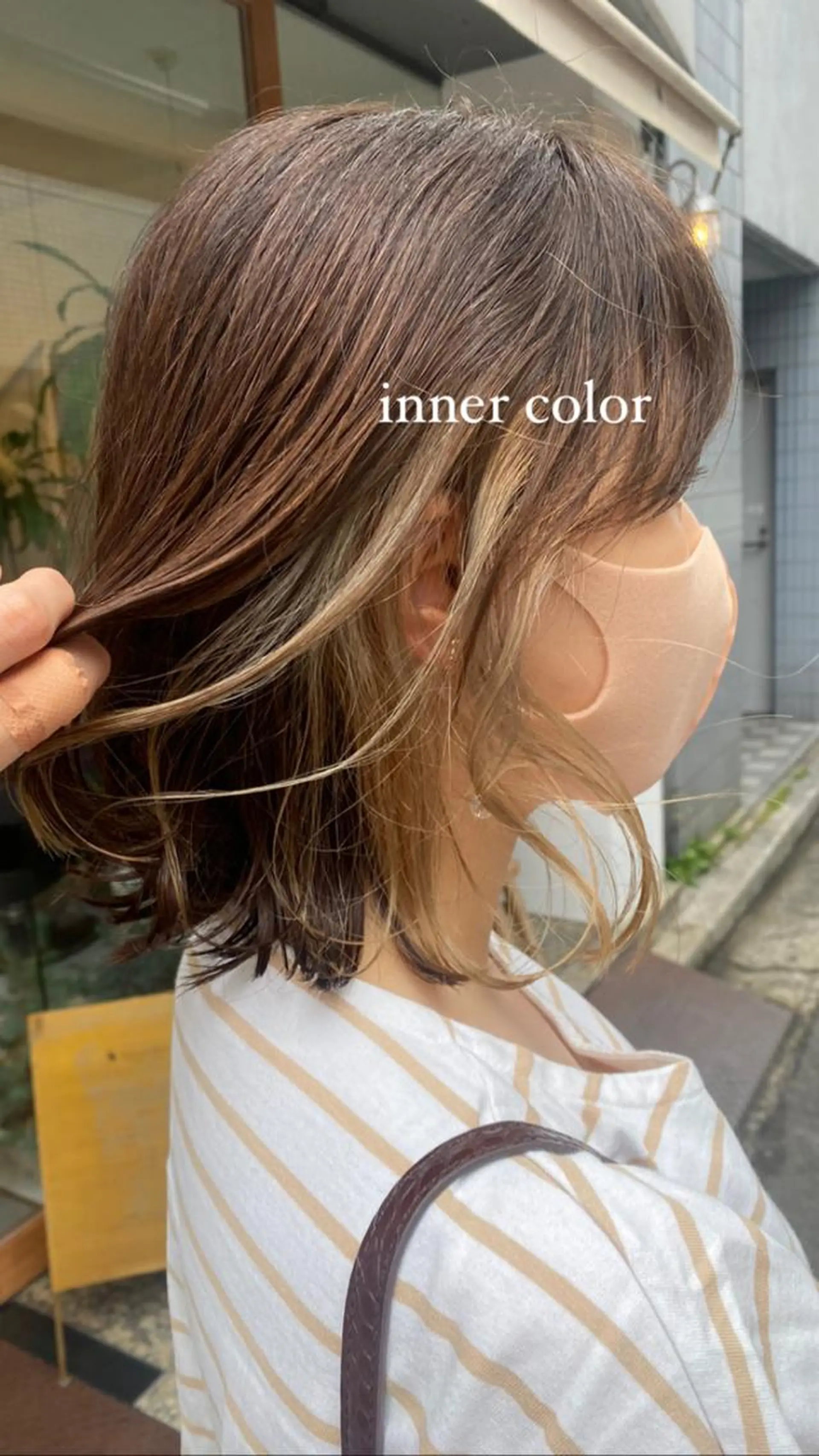 ミディアム カラー 安永 涼のヘアスタイル