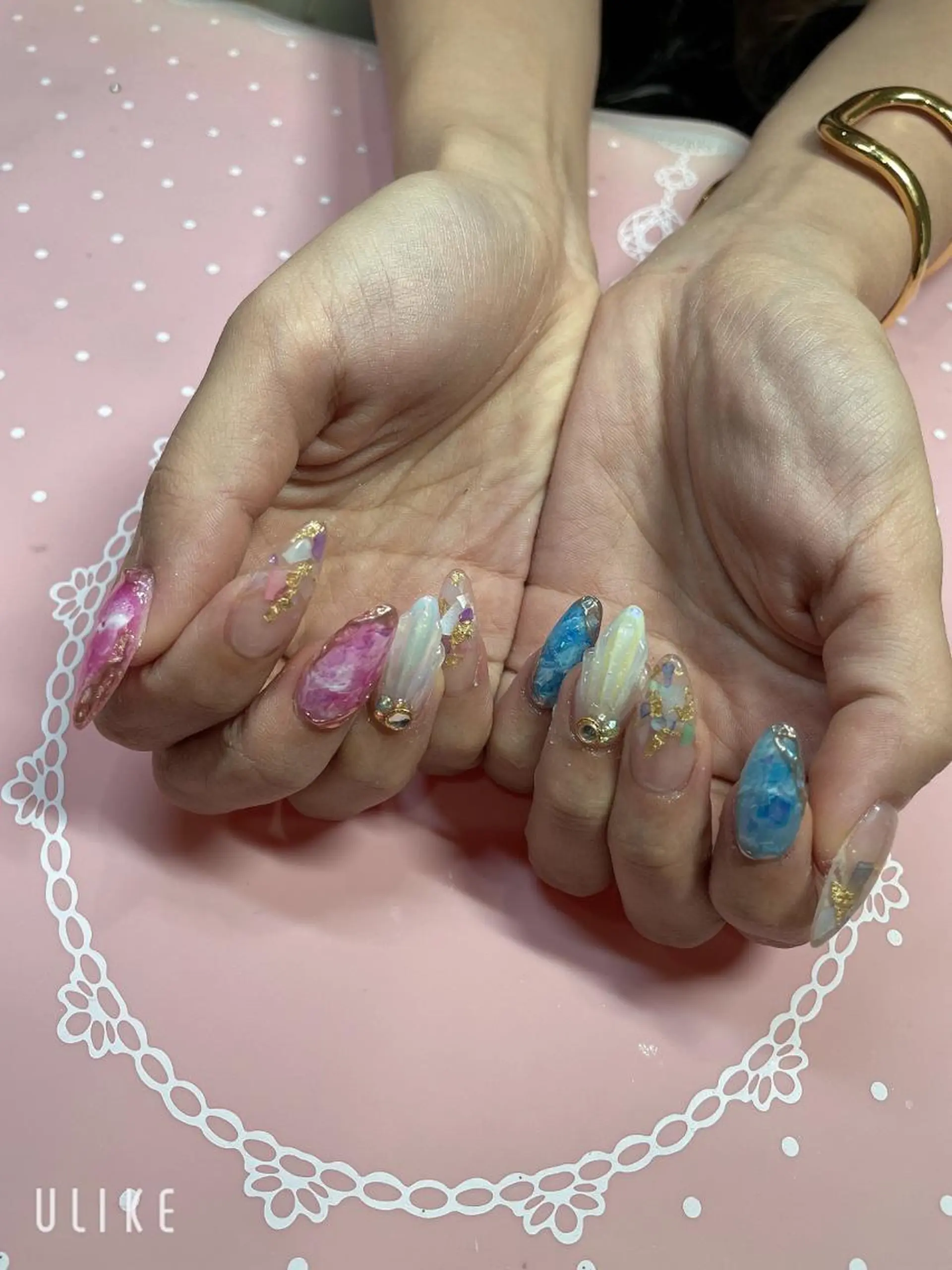 ミディアム ネイル ハンドネイル 《LB》ラブリエ Nail&eyeのマツエク・マツパデザイン