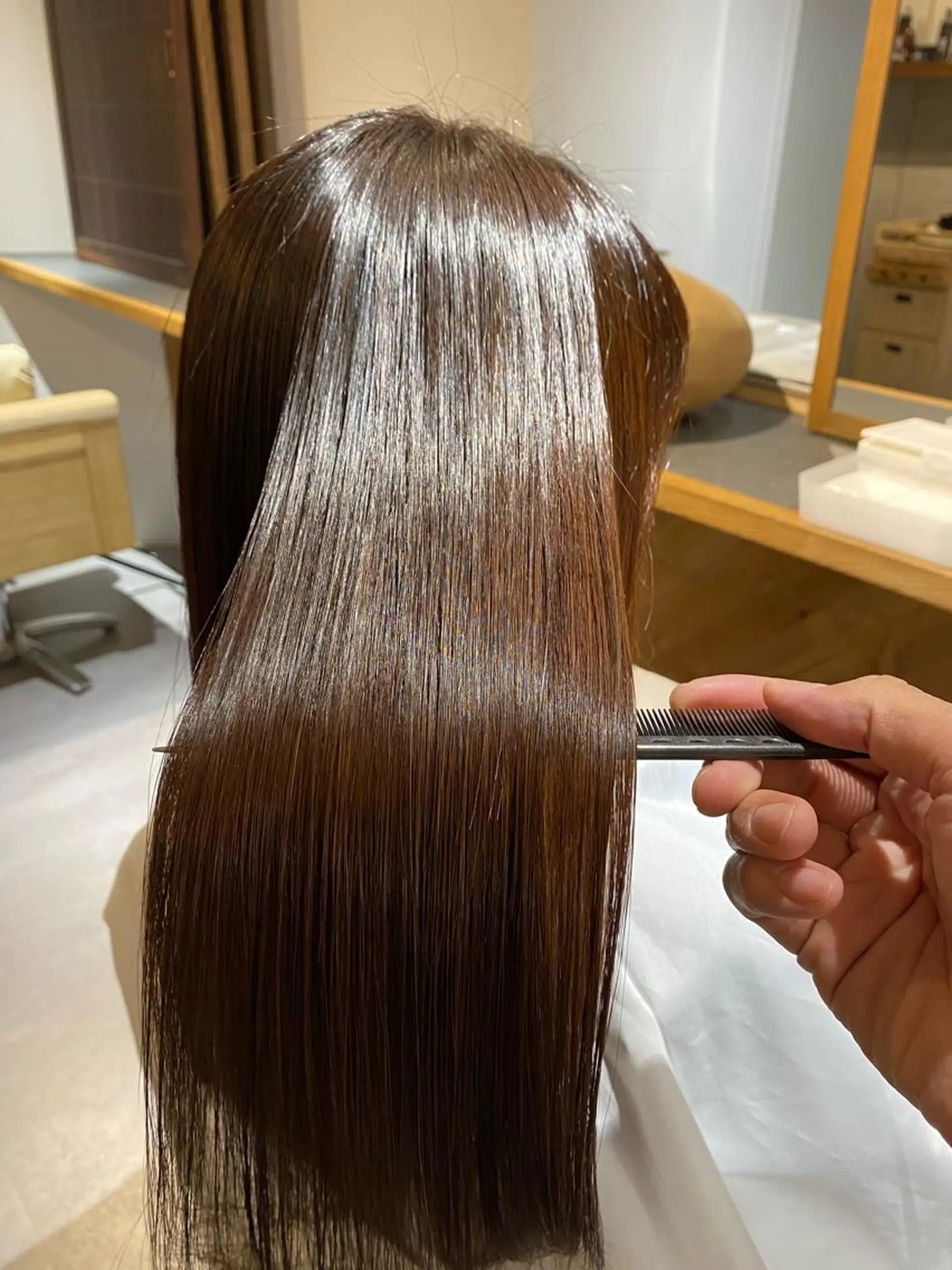 ロング 縮毛矯正 仁城 了祐のヘアスタイル