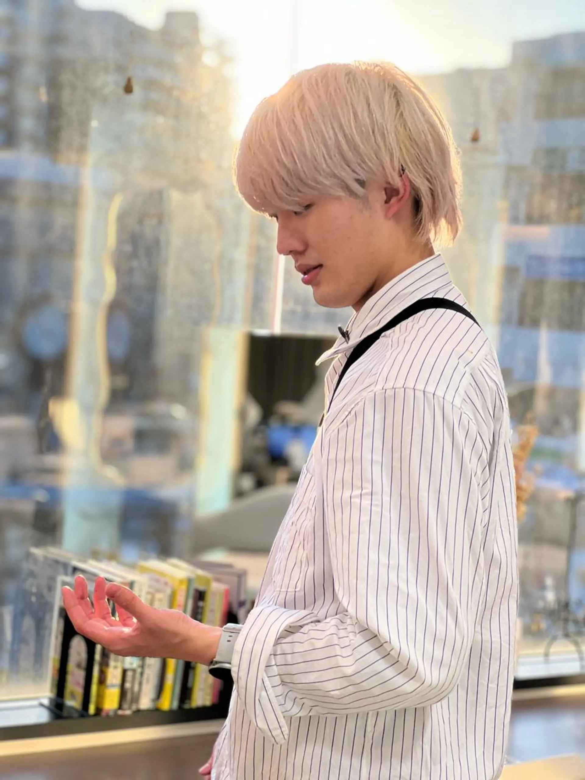 ミディアム カラー メンズ 柳澤 和也のヘアスタイル