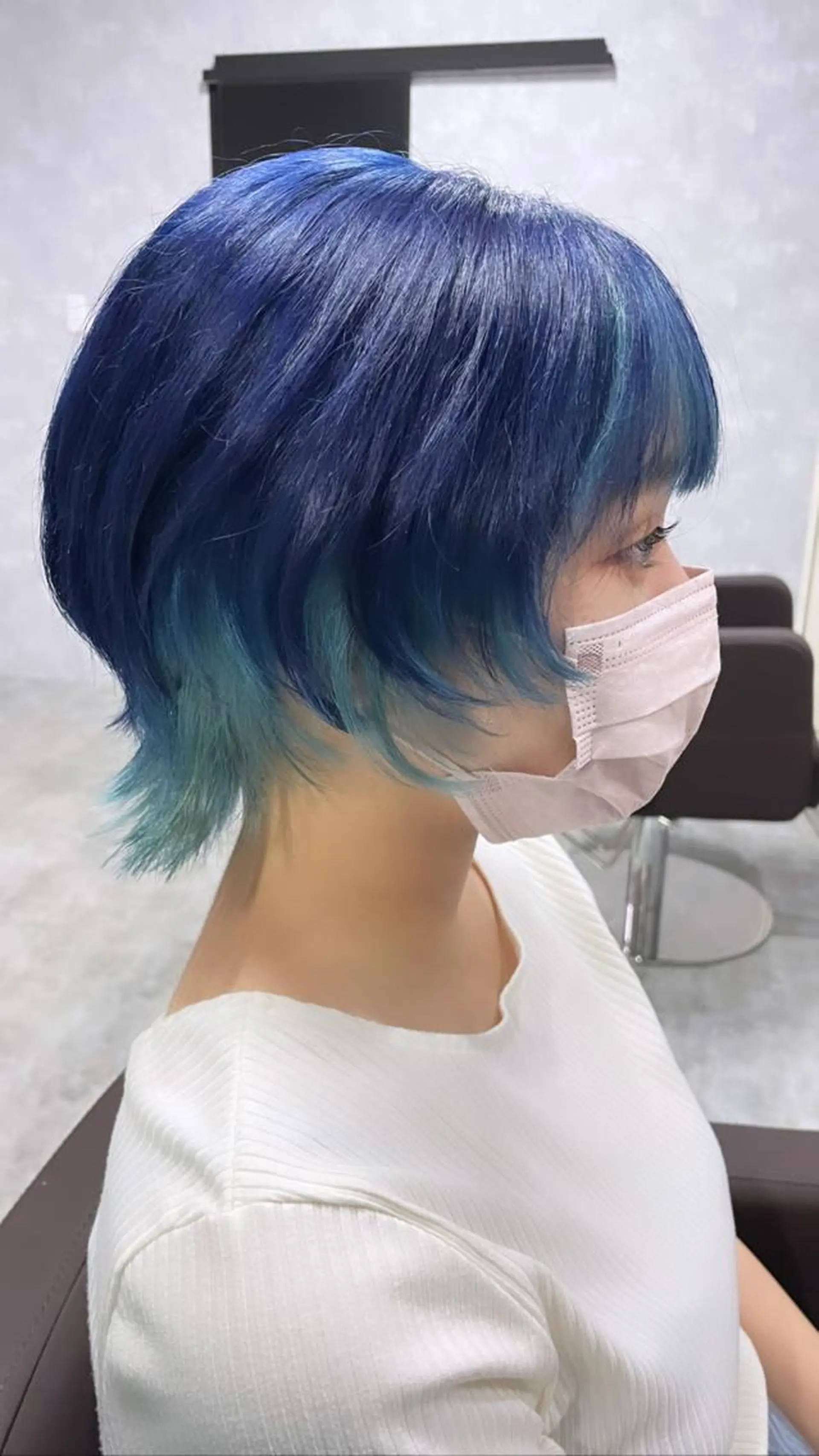 ショート アッシュ 韓国風カラー ボブ ハイライト 韓国風ヘア andKおもろまち店 艶ダブルカラー✨のヘアスタイル