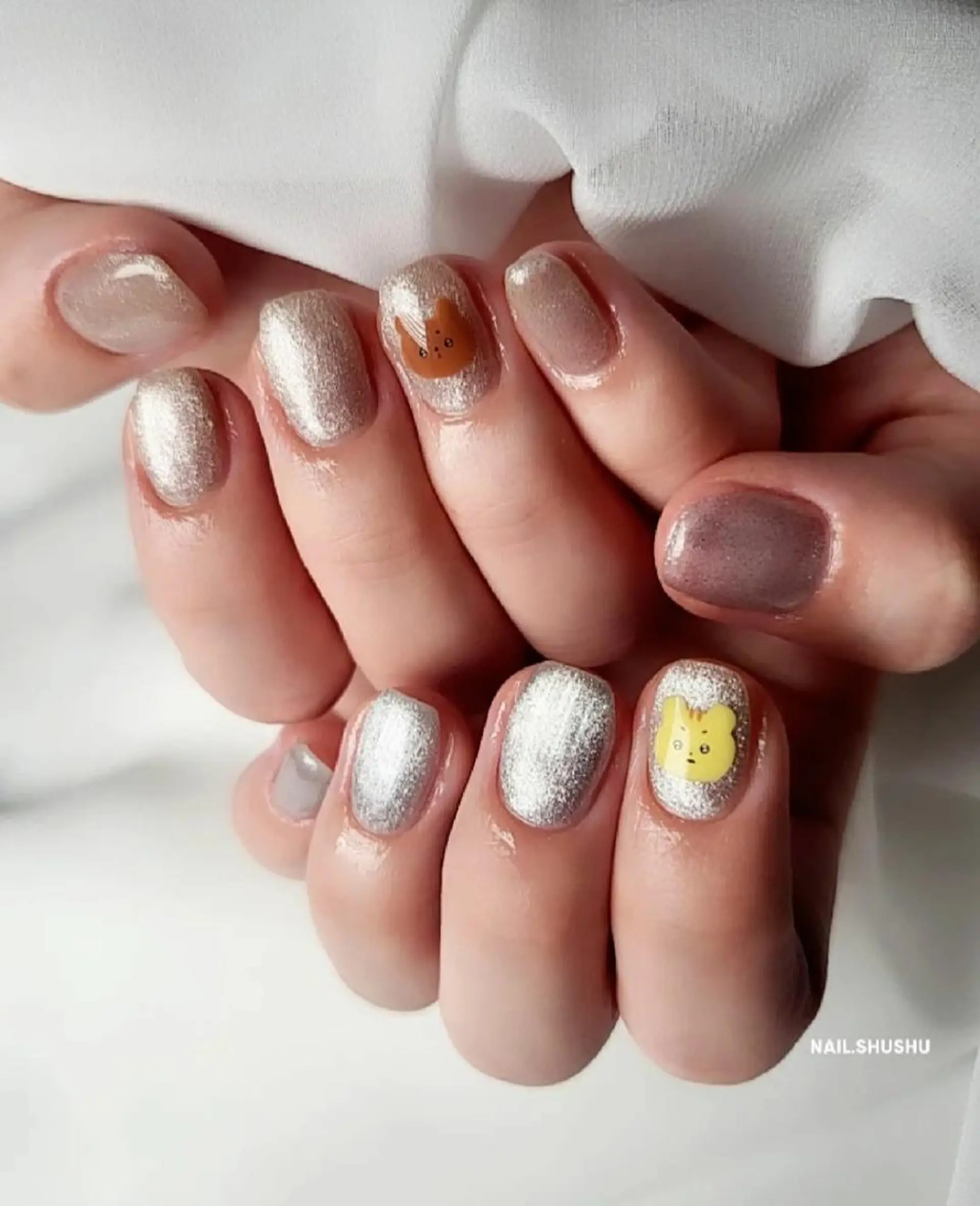 ネイル 持ち込み ニュアンスネイル ワンカラーネイル シンプルネイル 春ネイル 3dパーツ/流行り 👧shushu❤️のネイルデザイン