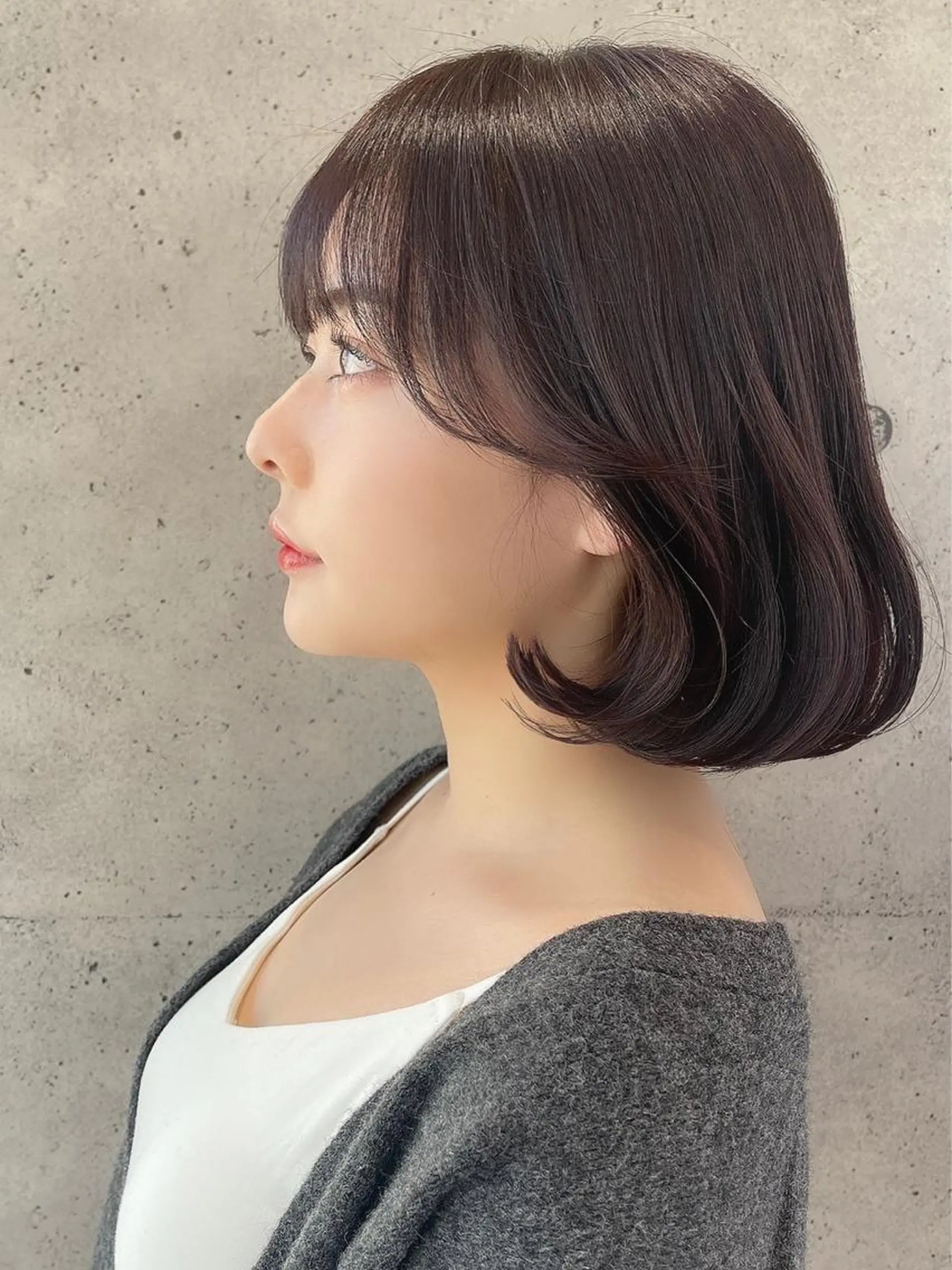 ショート カラー パーマ ヘアアレンジ アッシュ イルミナカラー ラベンダーカラー ラベンダーアッシュ 髪質改善 日本一の小顔カット/ ボブ/顔周り/韓国のヘアスタイル