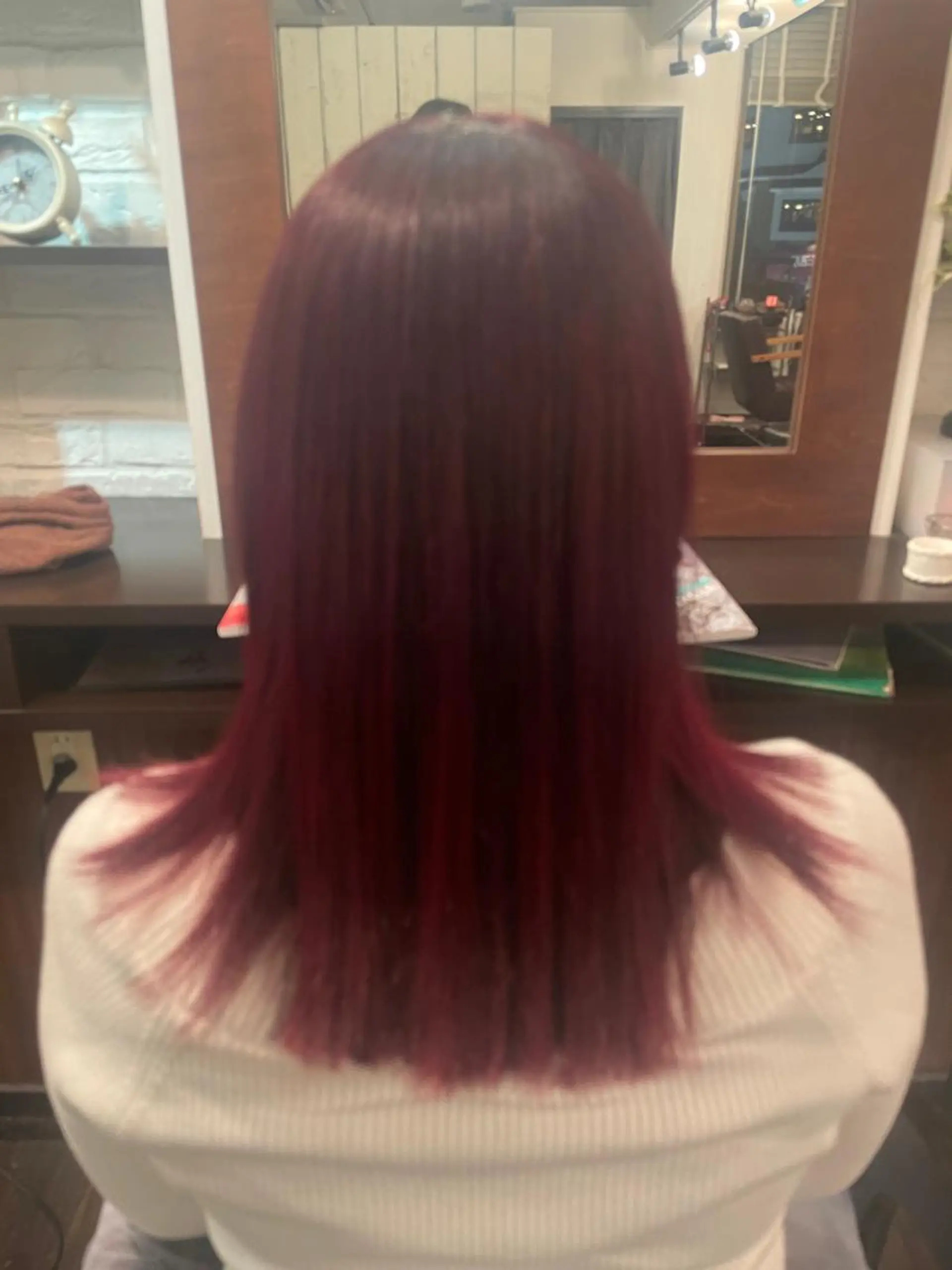 カラー ブリーチ ブリーチなしカラー レッドカラー 髪質改善 畠山 真由佳のヘアスタイル