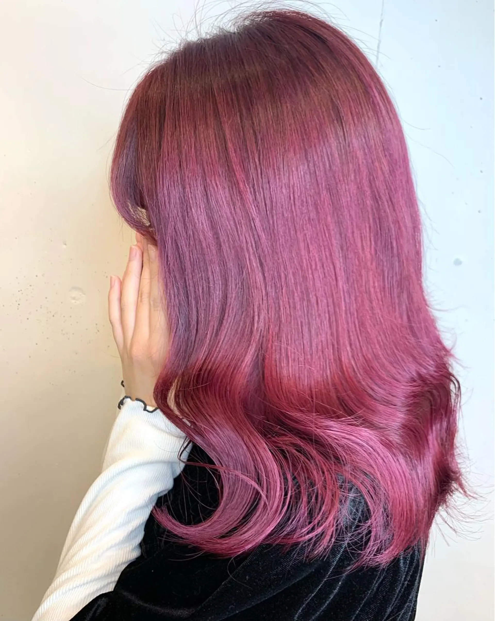 ロング カラー ヘアアレンジ ピンクカラー マツオカ マコのヘアスタイル