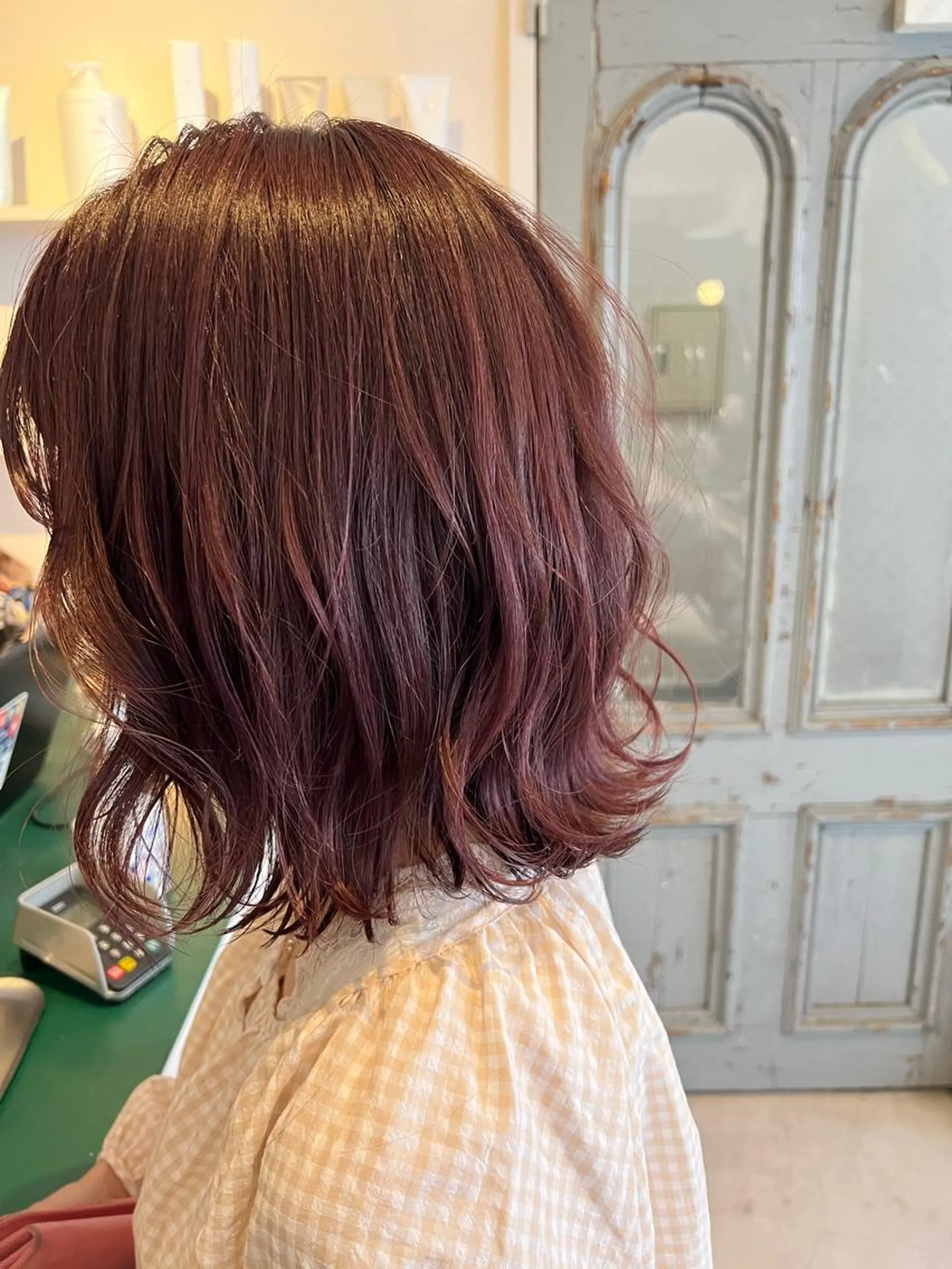 ミディアム カラー ボルドーカラー "小顔カット" Fuko.のヘアスタイル