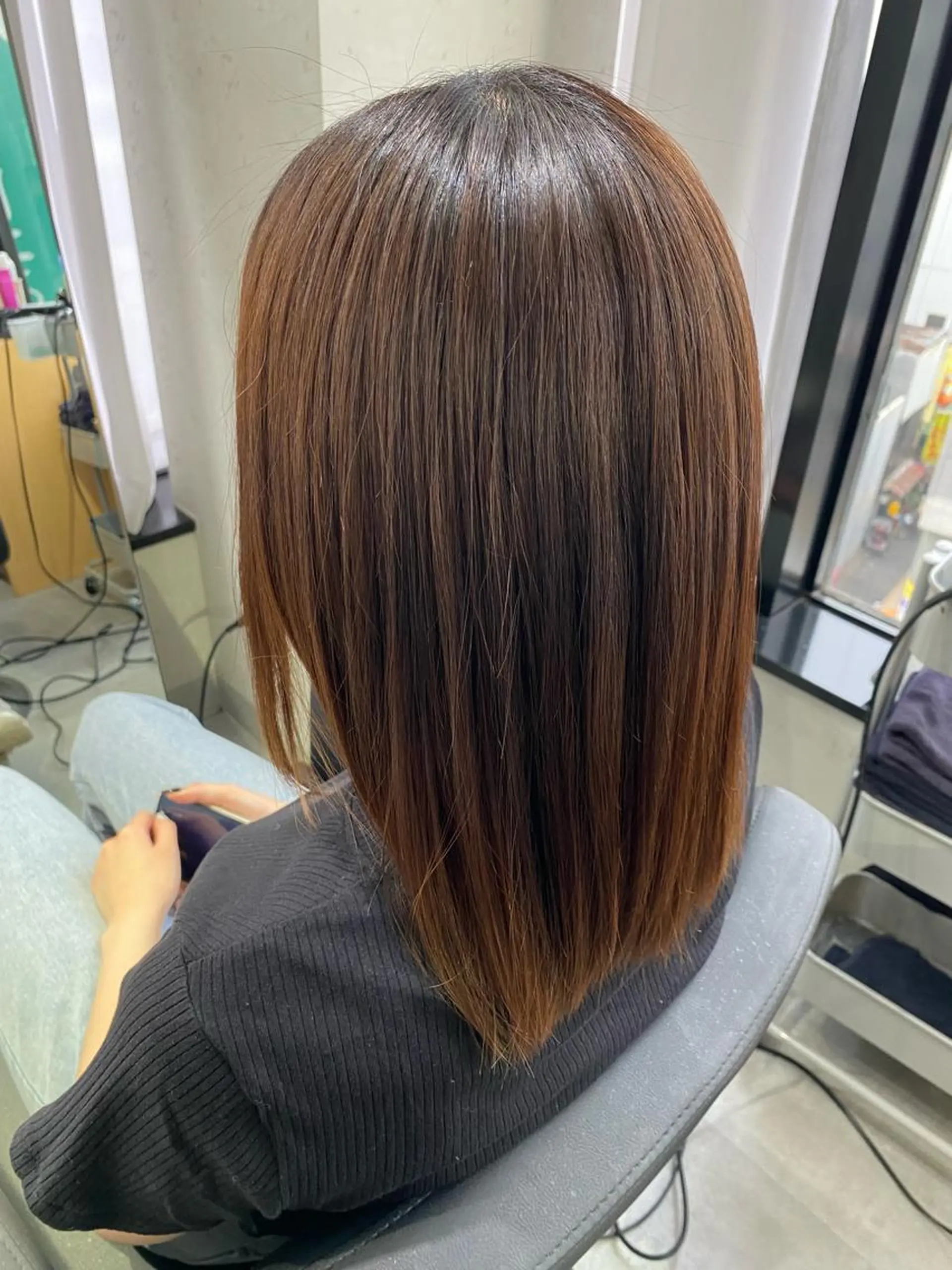 セミロング 縮毛矯正 縮毛矯正 トリートメント 三吉 悠介のヘアスタイル