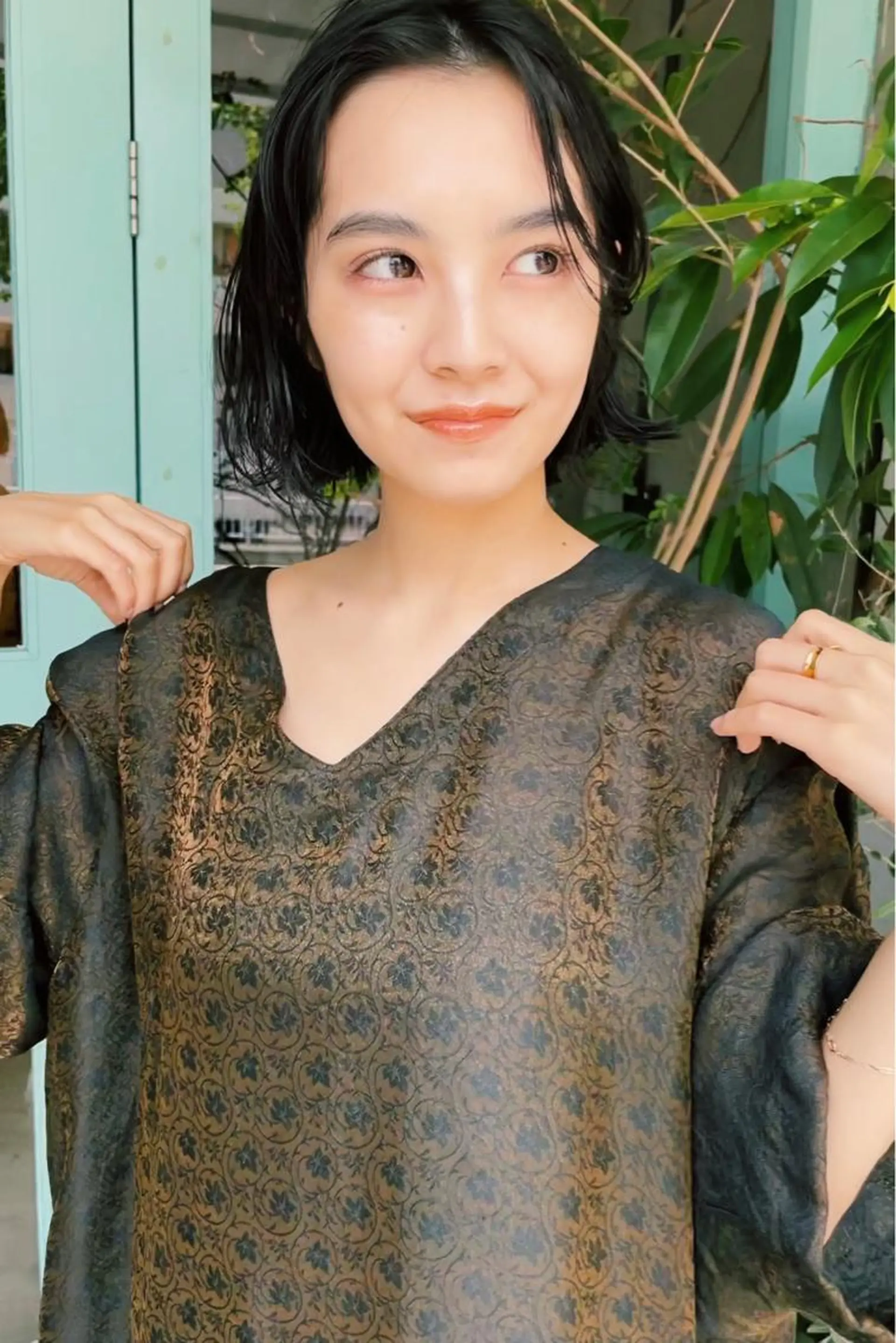 ミディアム パーマ/レイヤー 岩山丈一郎のヘアスタイル