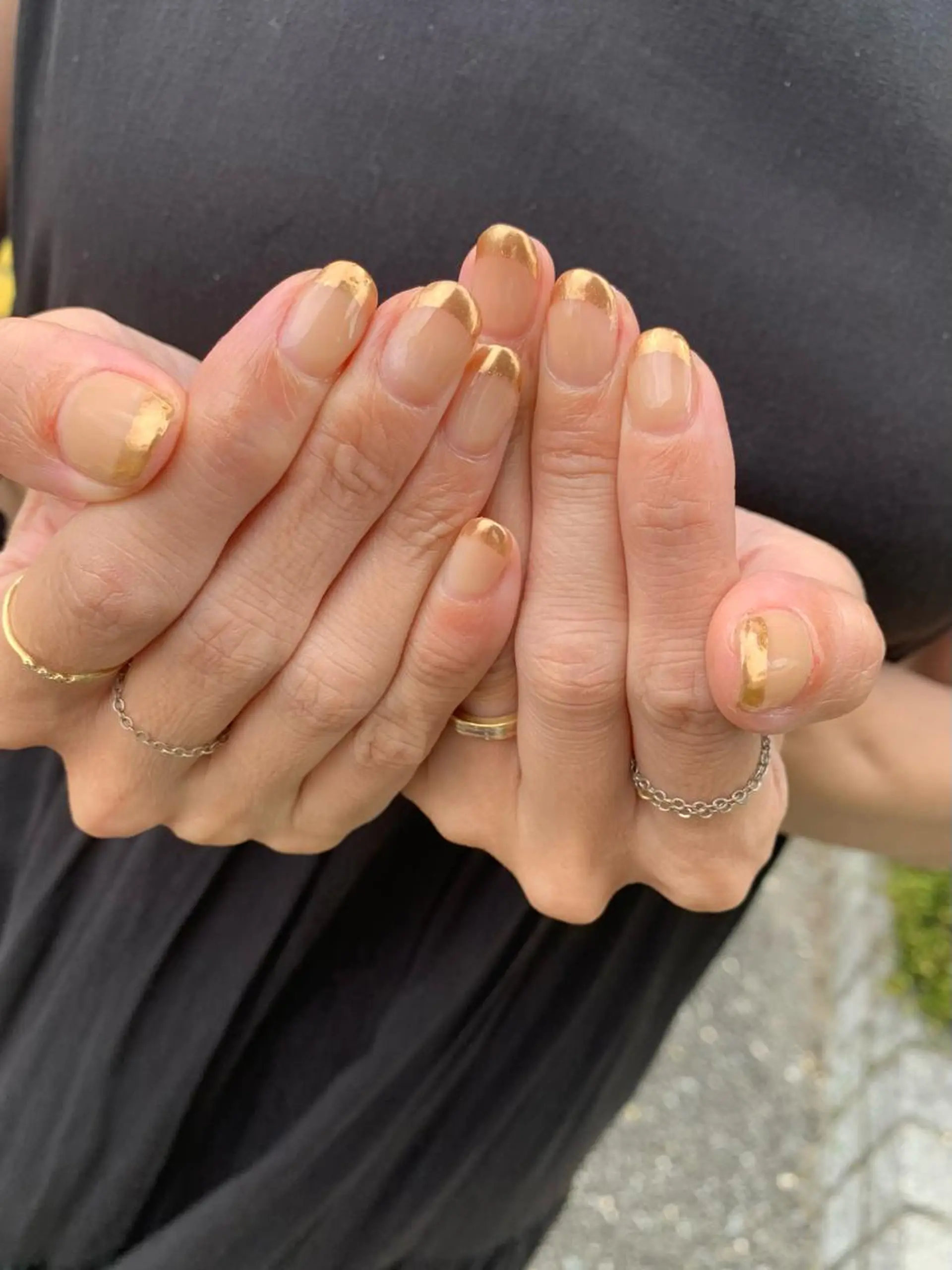 ネイル フレンチネイル ミラーネイル eiju .のネイルデザイン