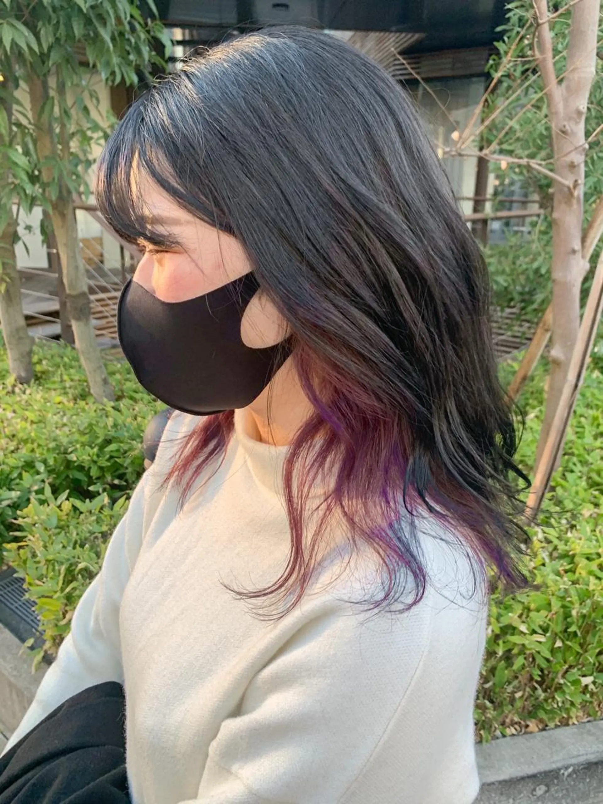 ミディアム カラー ヘアアレンジ ヘアカラー トリートメント yuka .のヘアスタイル