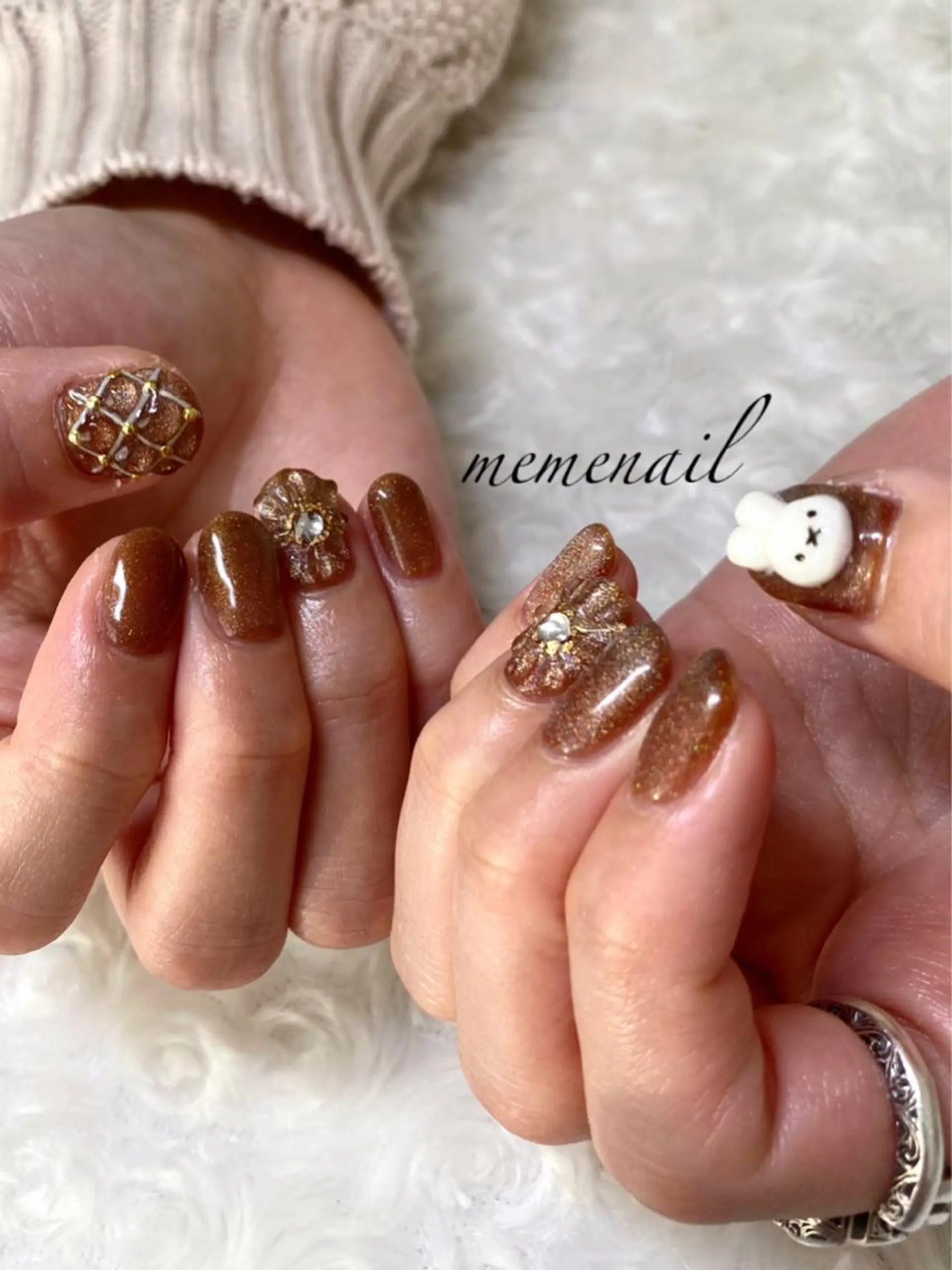 ネイル オーロラネイル ブラウン マグネットネイル ハンドネイル Noguchi Megumiのその他イメージ