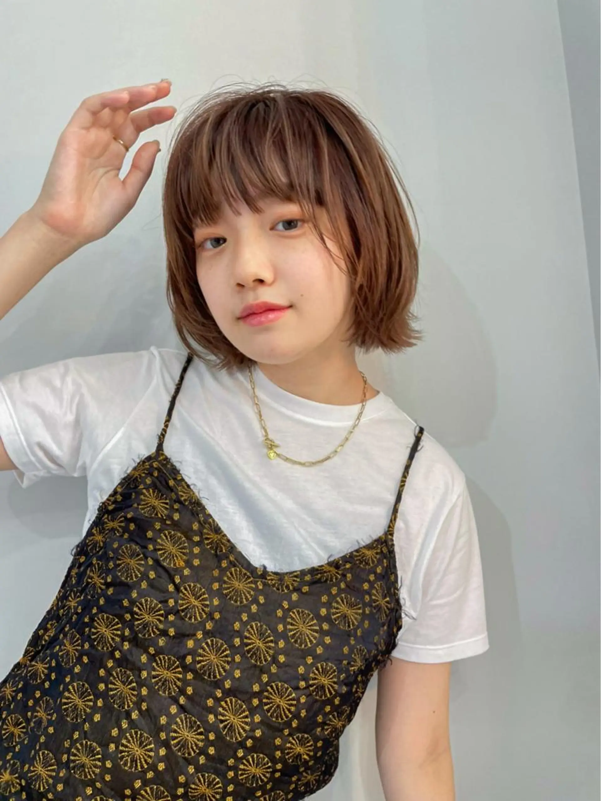 ショート カラー ショート　ボブ メンズ　パーマのヘアスタイル