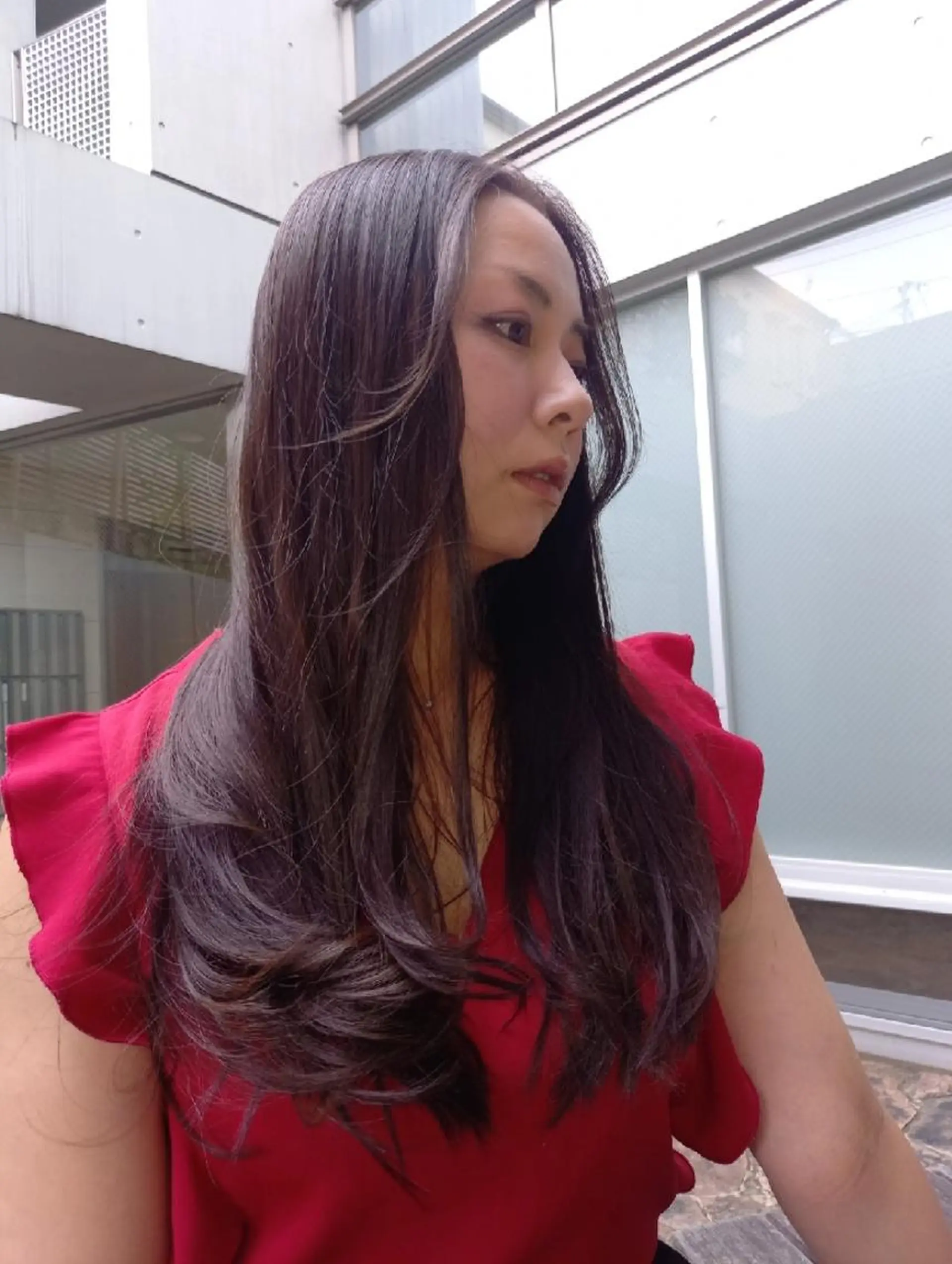 ロング カラー カット ヘアカラー 中野韓国レイヤー× ウルフ  本木之教
のヘアスタイル